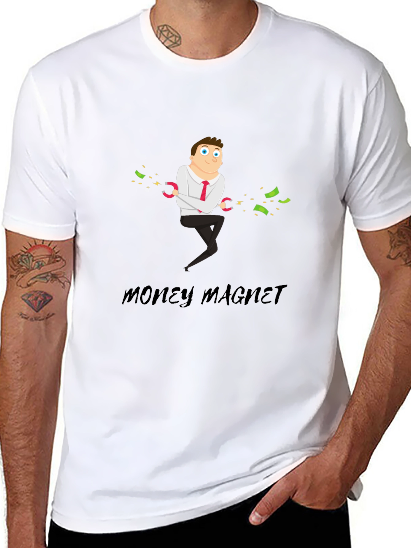 Black Money Magnet Graphic T-Shirt view 8
