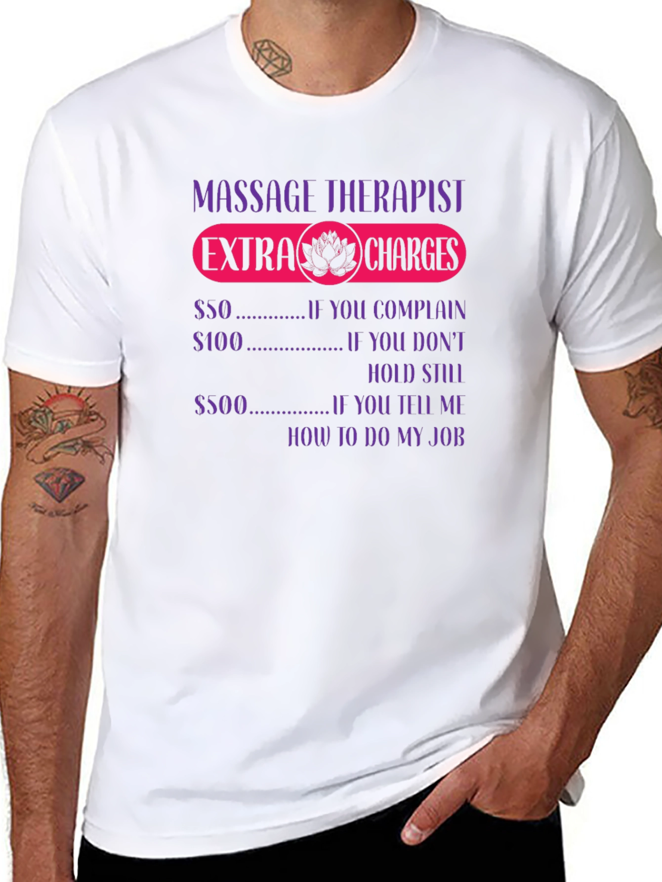 Black Massage Therapist Extra Charges Humor T-Shirt view 8