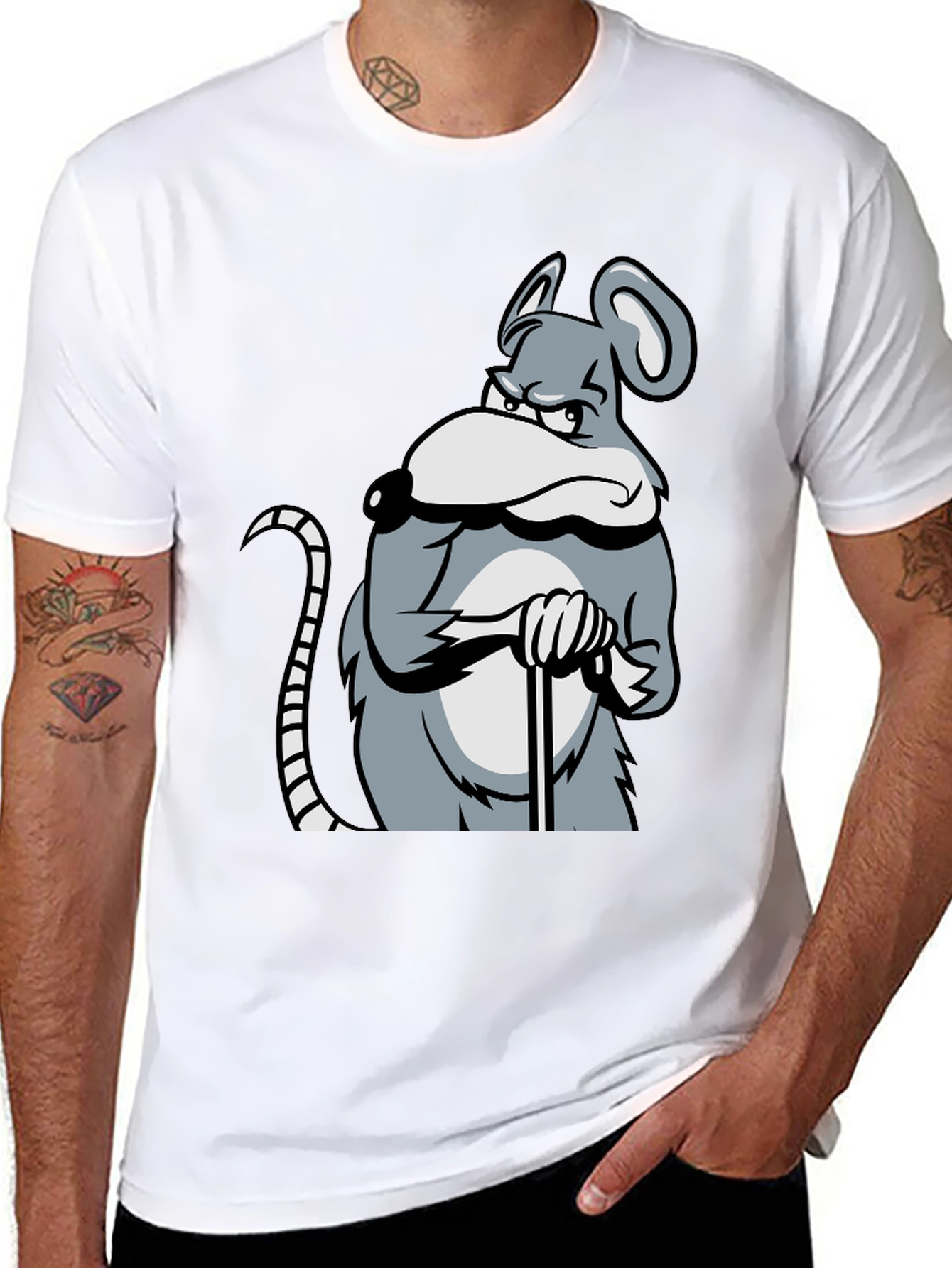 Black Grumpy Mouse Graphic T-Shirt - Black view 8