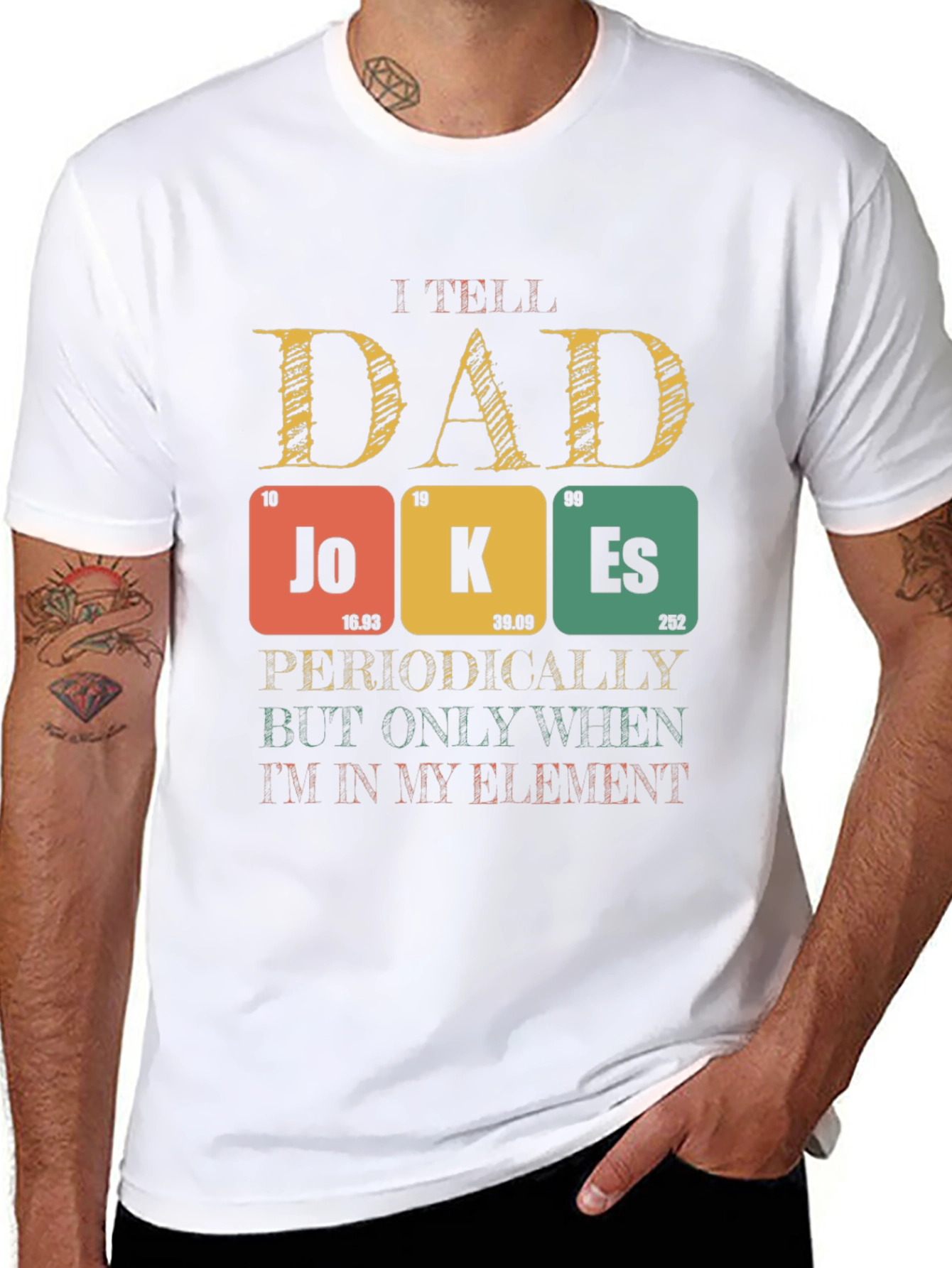 Black Dad Jokes T-Shirt - Periodic Table Element Pun view 8