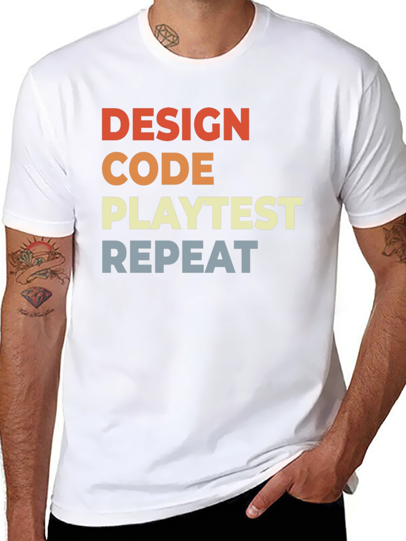Black Design Code Playtest Repeat T-Shirt view 8