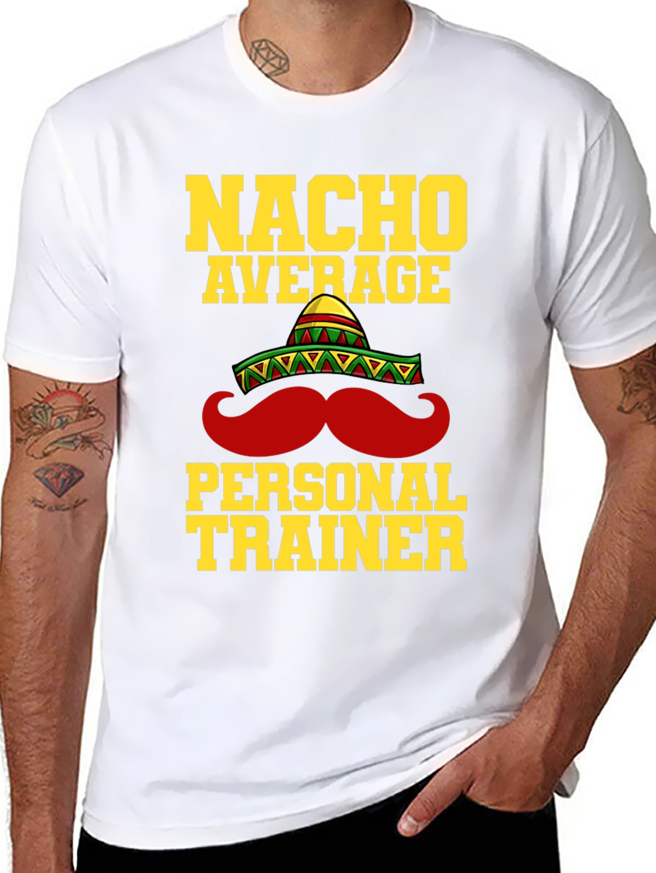 Black Nacho Average Personal Trainer Funny T-Shirt view 8