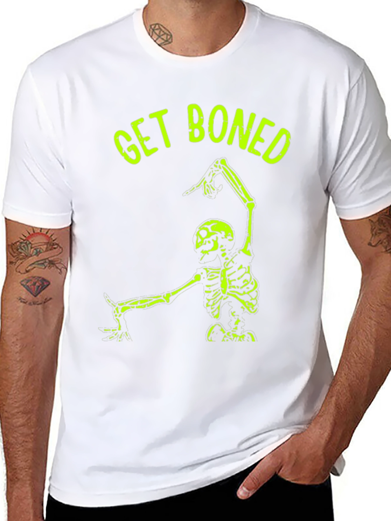 Black Get Boned Skeleton Graphic Tee - Black view 8