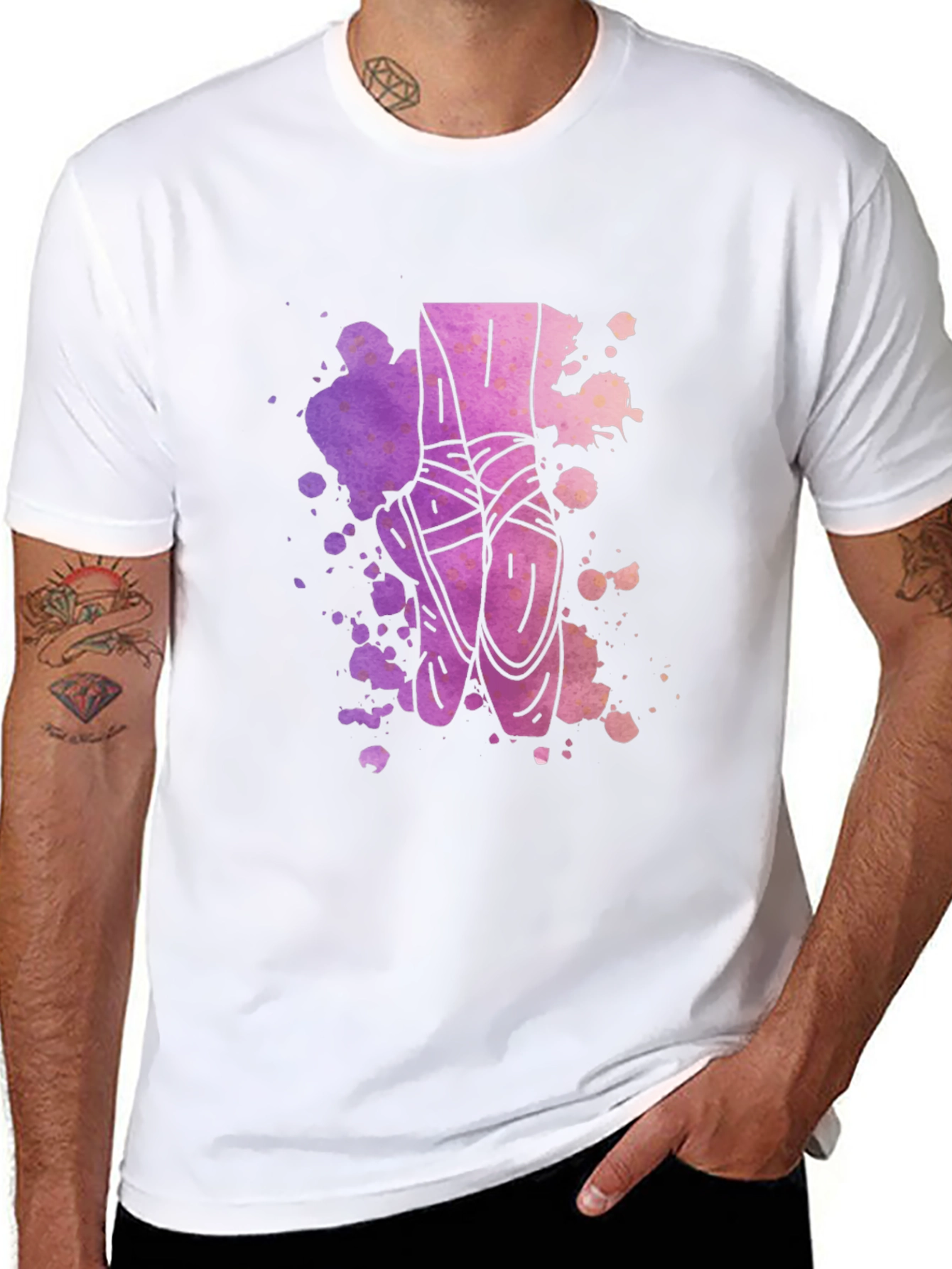Black Ballet Pointe Shoes Graphic Tee - Artistic Design view 8