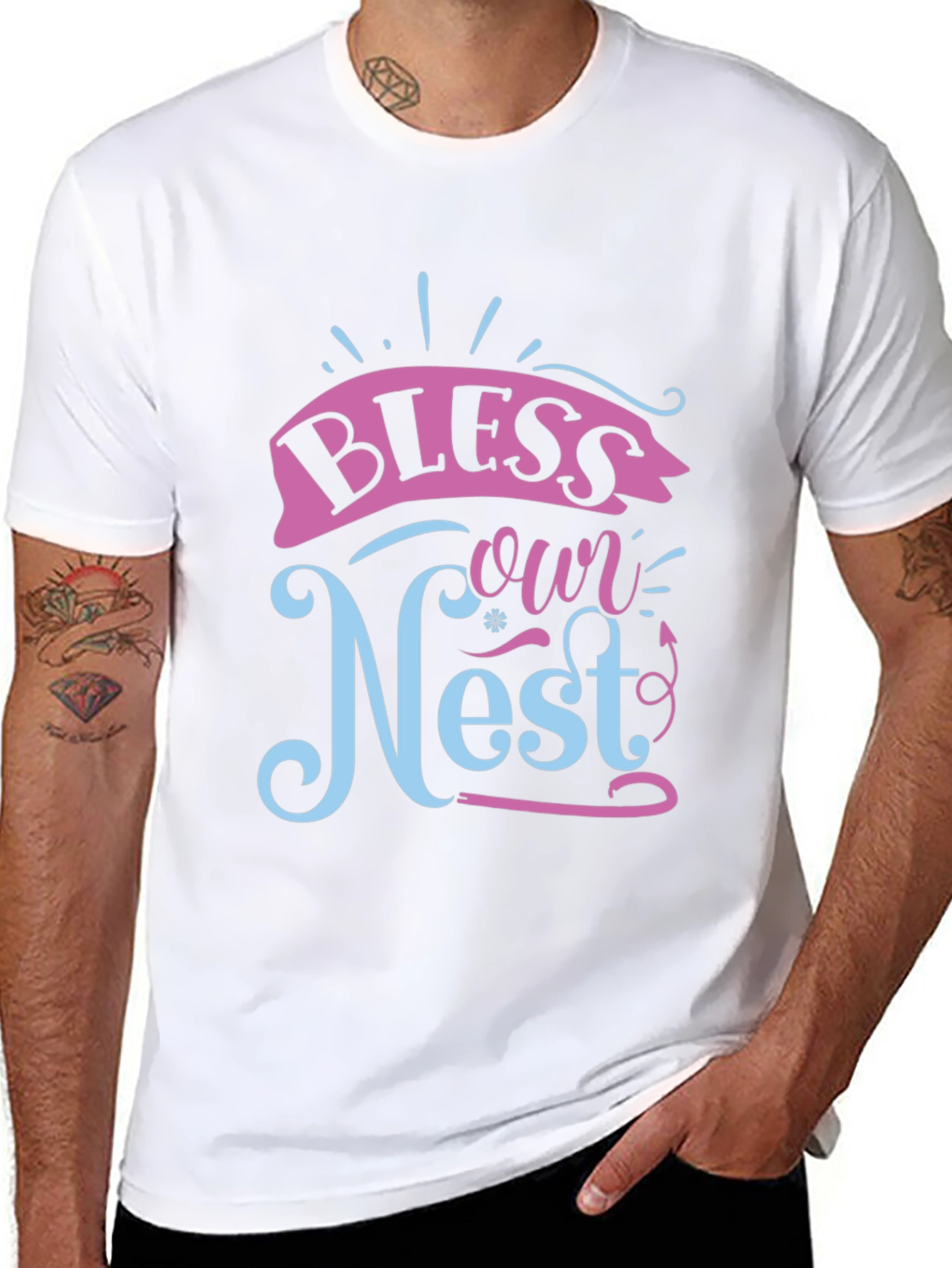 Black Bless Our Nest Graphic Tee view 8