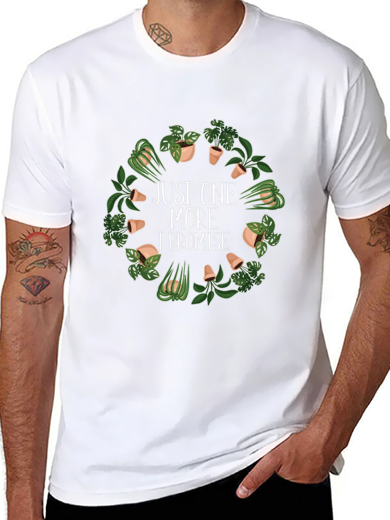Black Just One More Plant T-Shirt - Black, Gardener's Gift view 8