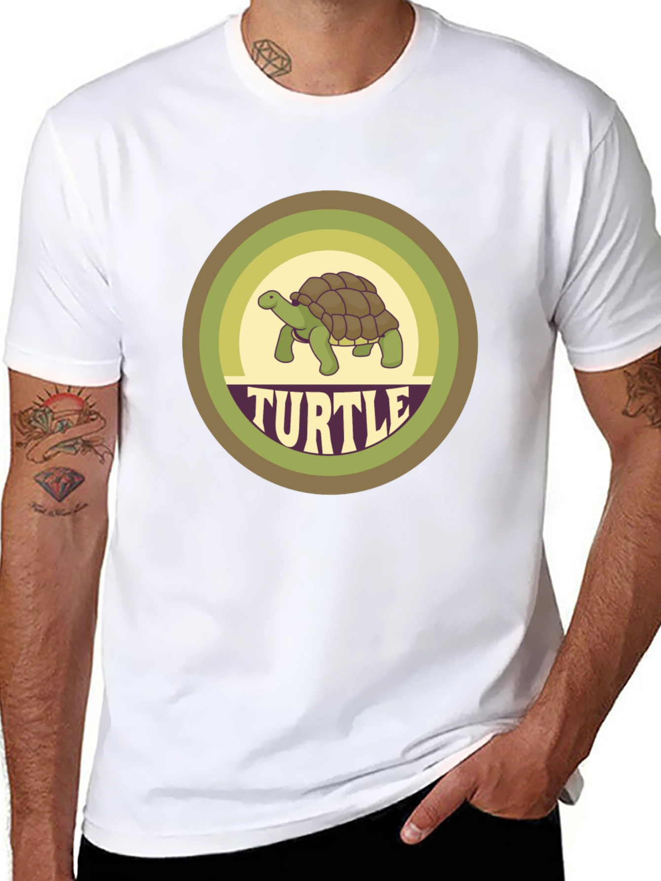 Black Retro Turtle Graphic T-Shirt view 8