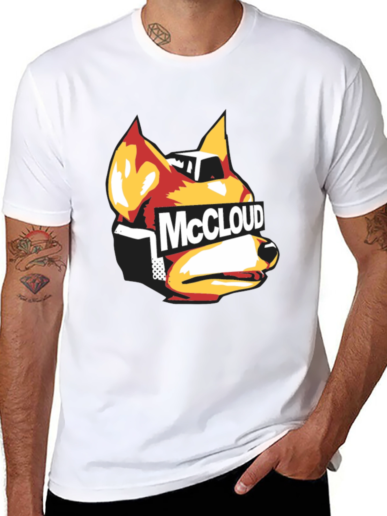 Black McCloud Fox Graphic Black T-Shirt view 8