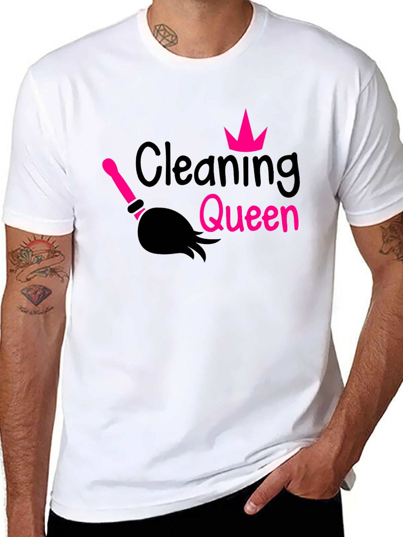 Black Cleaning Queen Graphic Tee - Black T-Shirt view 8