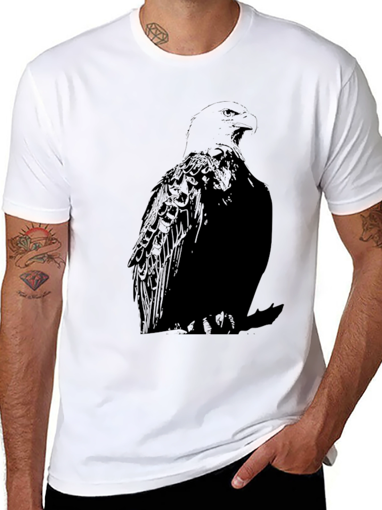 Black Black Eagle Graphic Tee - Men's Style view 8
