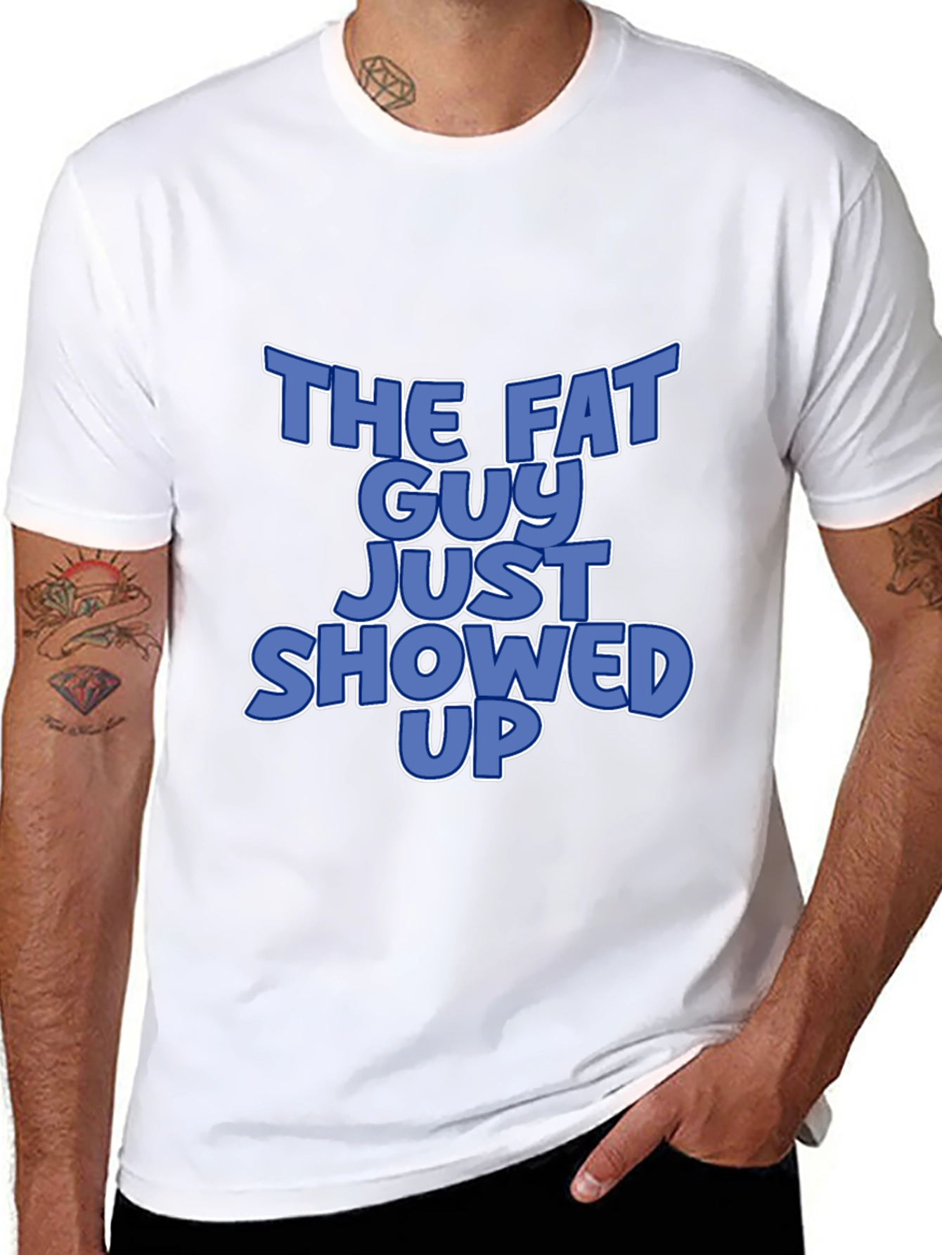 Black The Fat Guy Just Showed Up Graphic T-Shirt view 8
