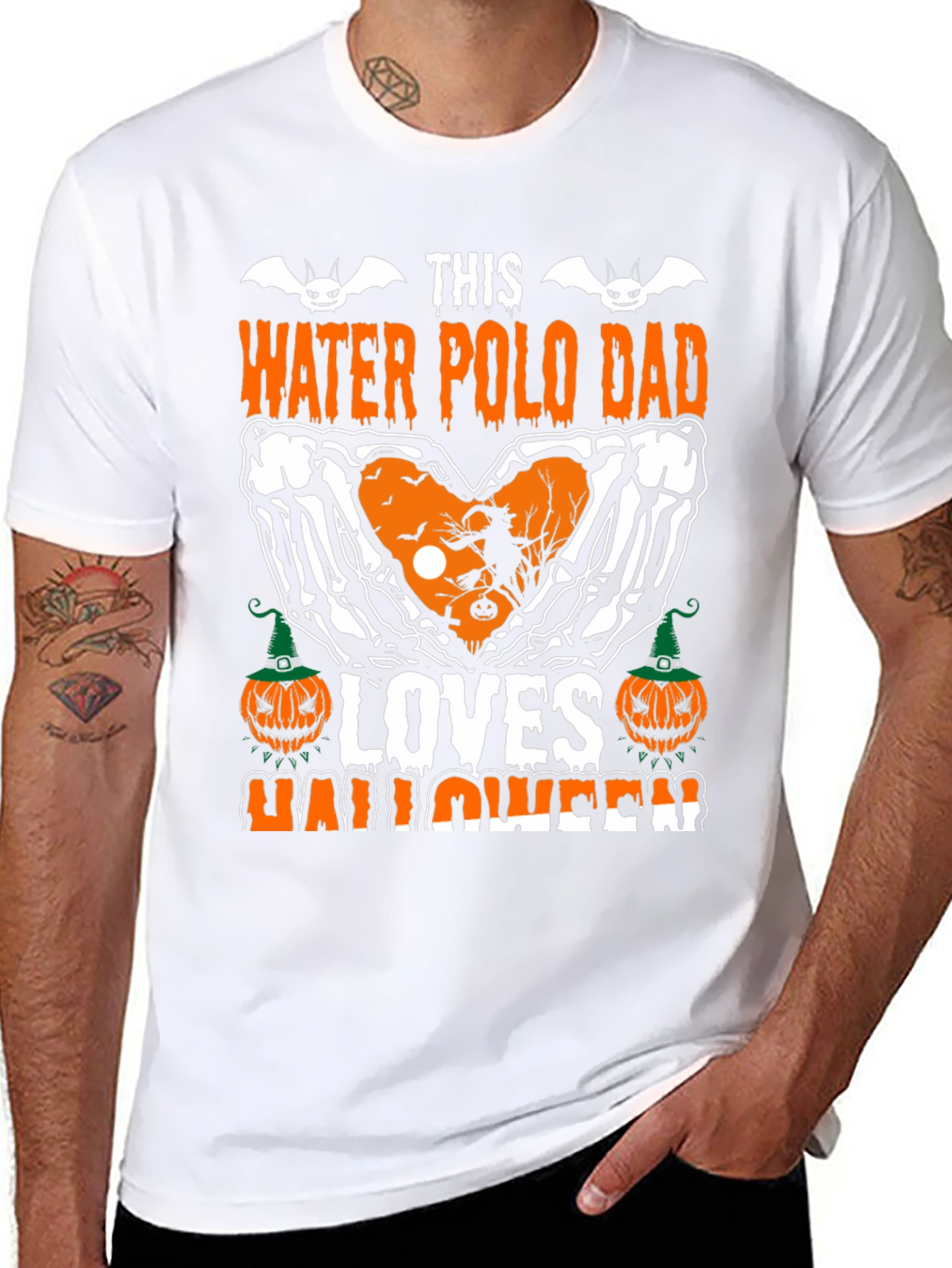 Black Water Polo Dad Halloween T-Shirt view 8