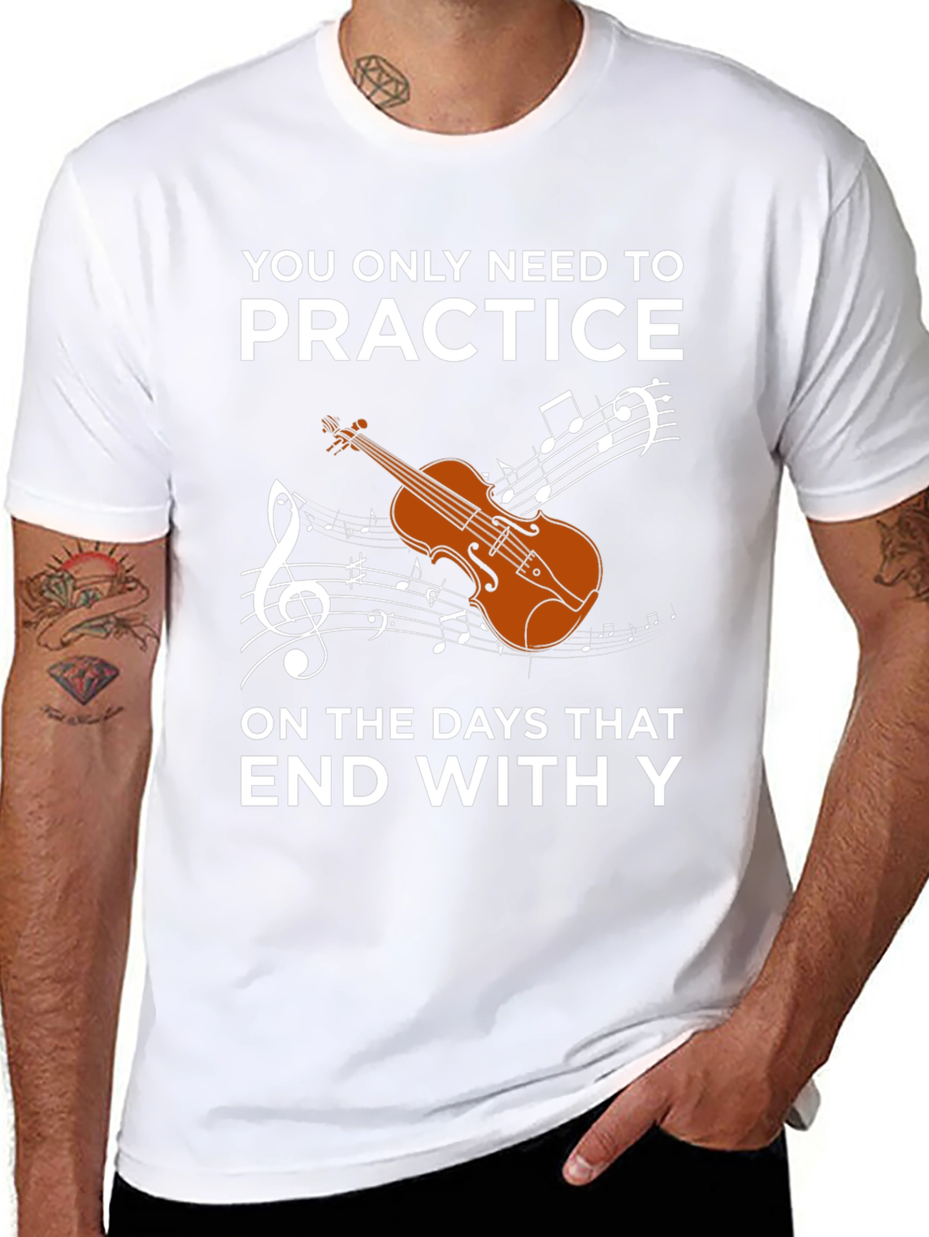 Black Practice Days Violin T-Shirt Musician view 8