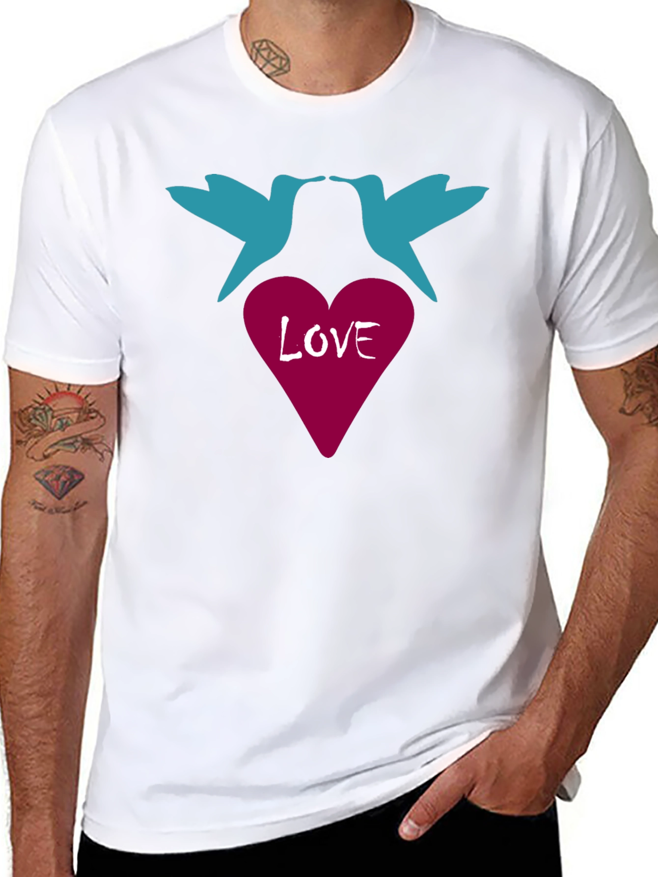 Black Love Birds Graphic Tee - Stylish Casual Wear view 8