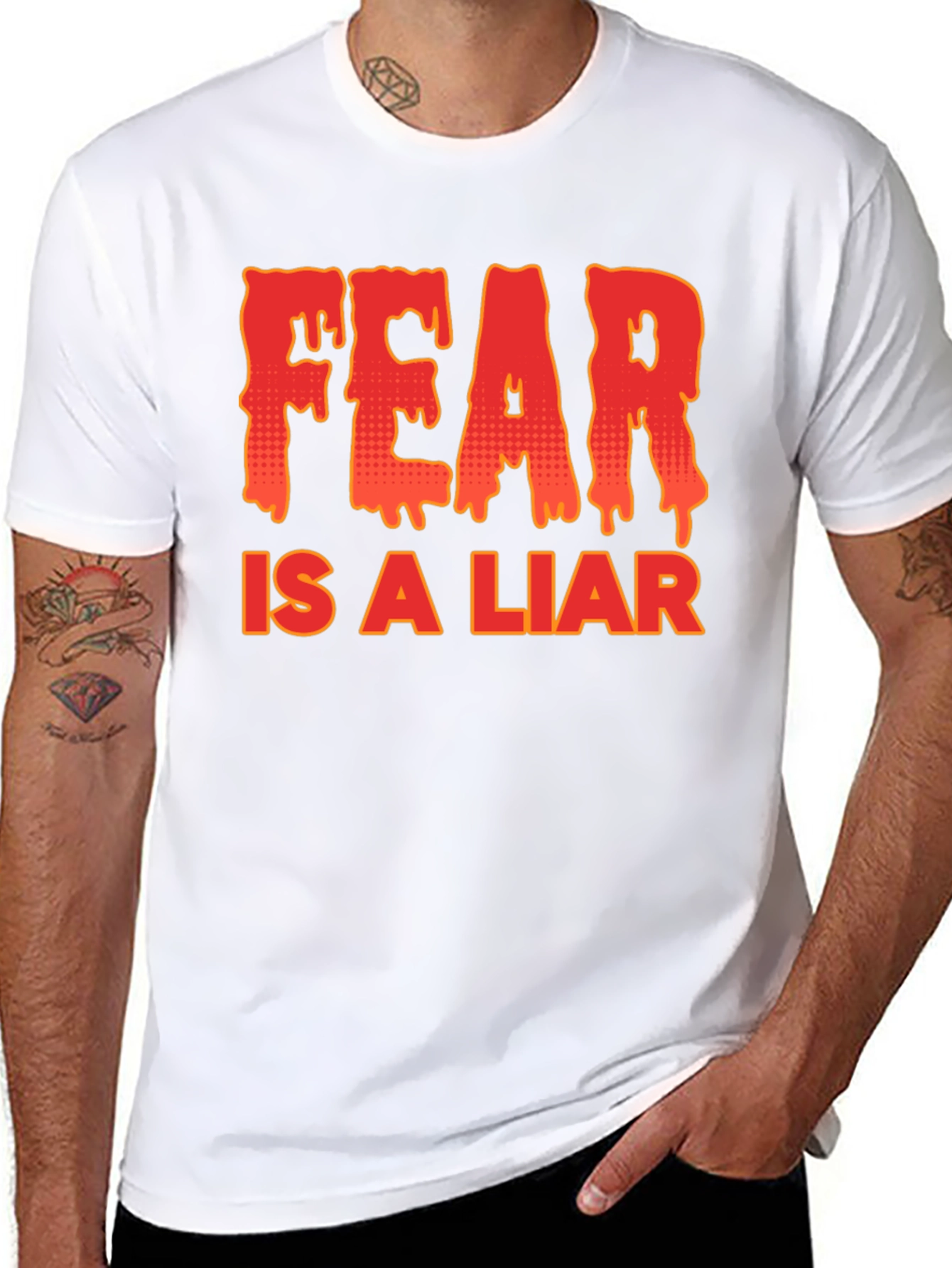 Black Fear is a Liar Graphic T-Shirt view 8