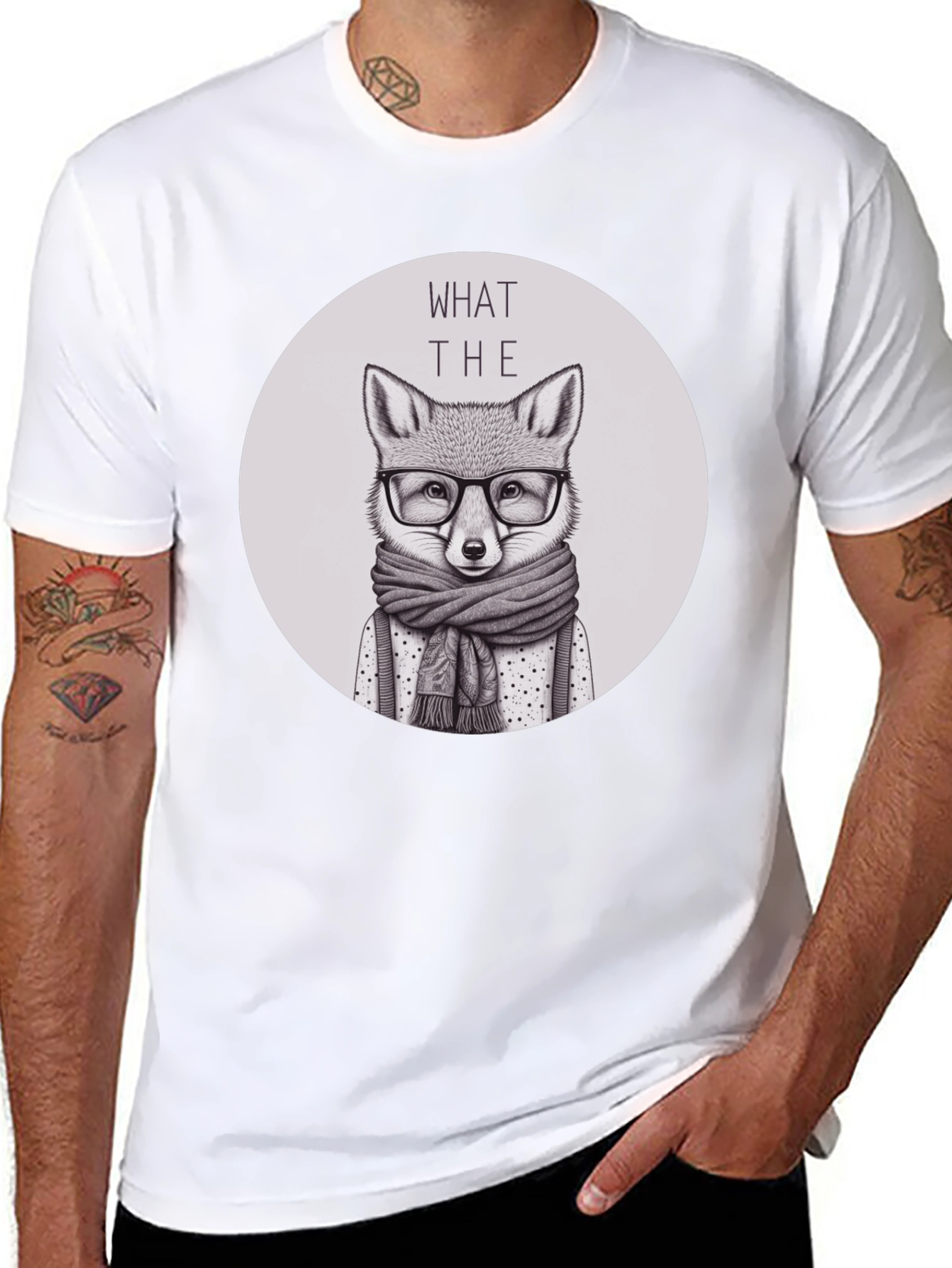 Black What the Fox T-Shirt - Novelty Animal Tee view 8