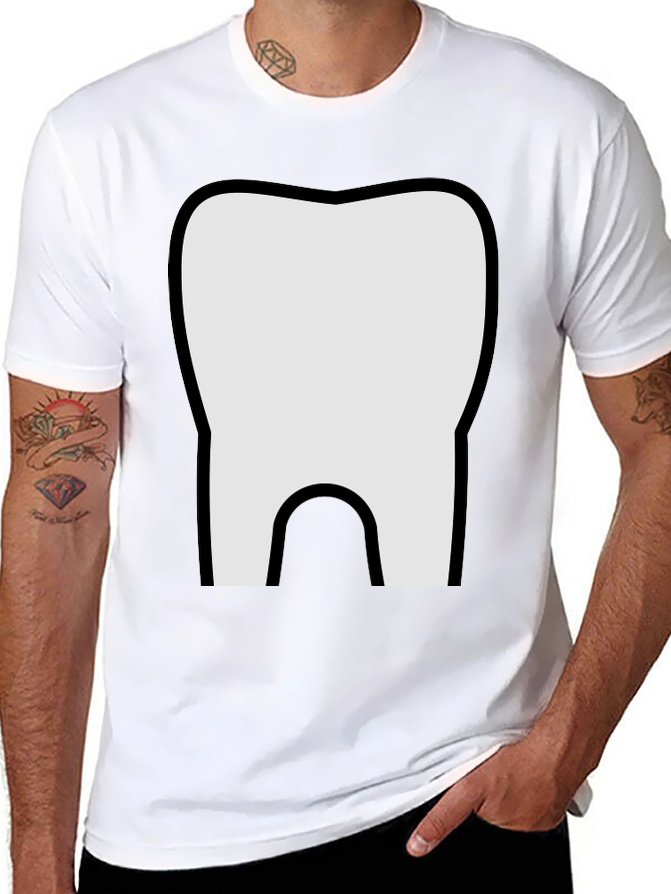 Black Tooth Graphic T-Shirt - Novelty Dental Tee view 8