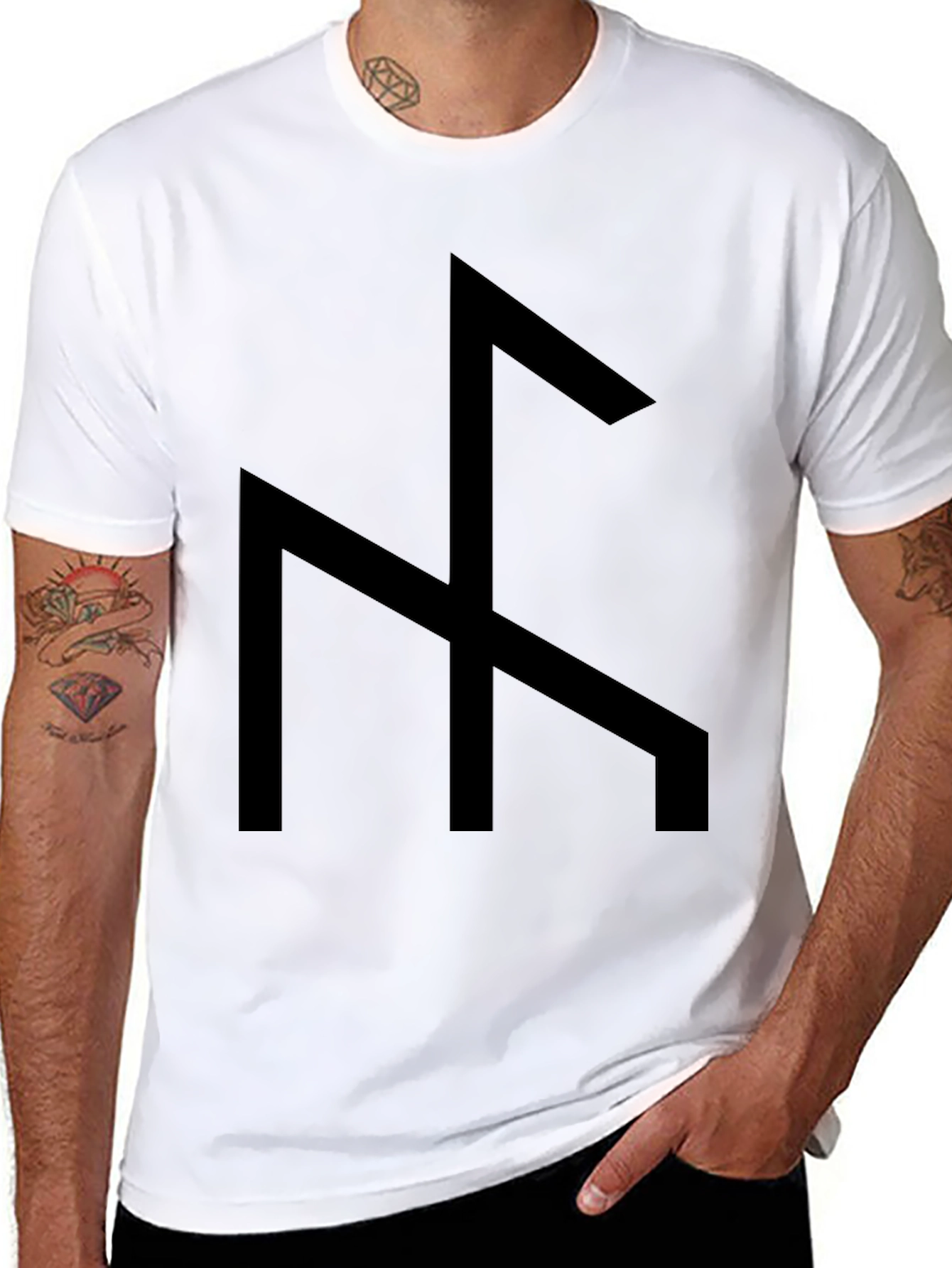 Black Black T-Shirt with Bold Graphic view 8