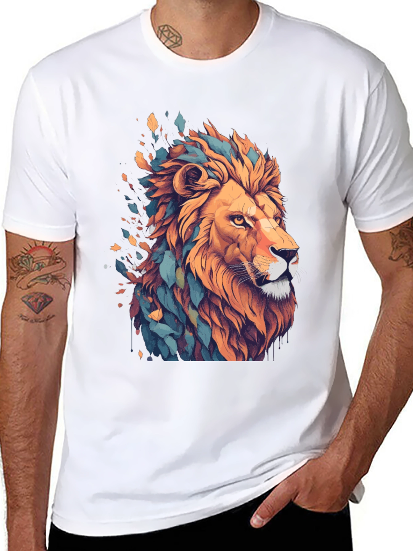 Black Lion Graphic Tee - Stylish Men's Black T-Shirt view 8