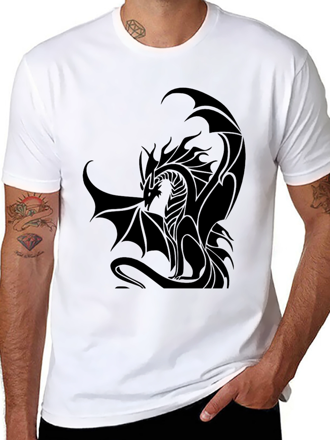 Black Dragon Graphic Black T-Shirt view 8