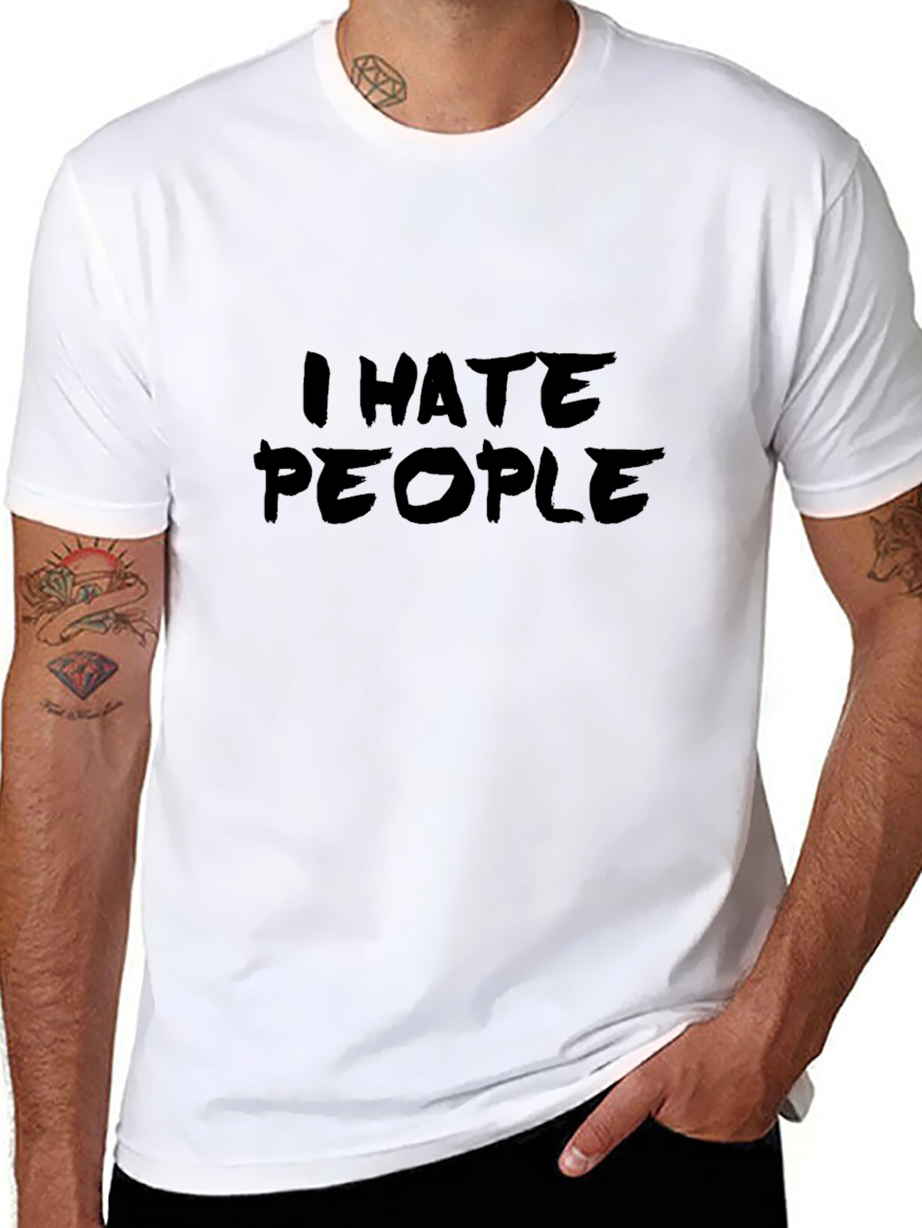 Black I Hate People T-Shirt - Funny Anti-Social Tee view 8