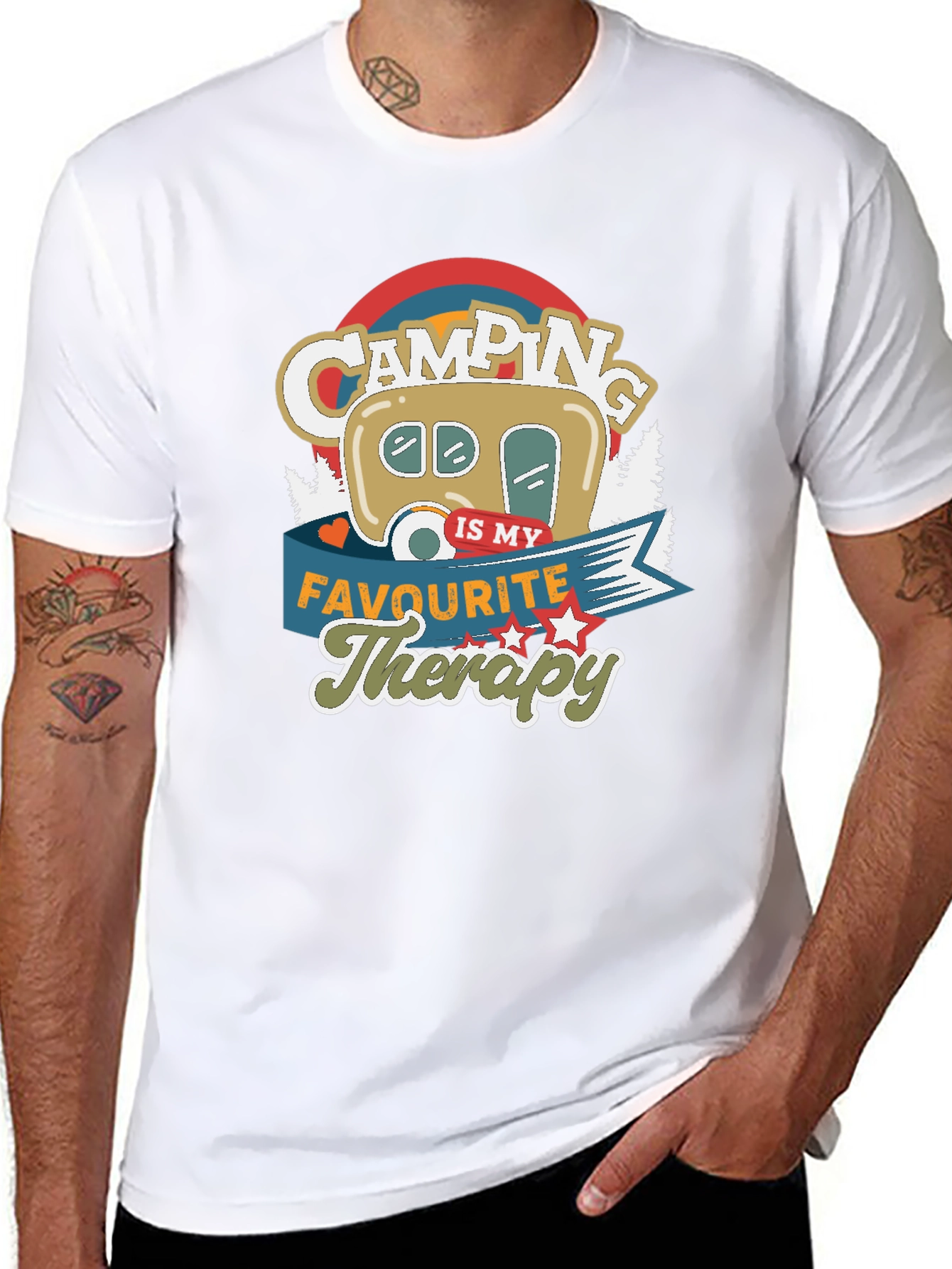 Black Camping Is My Favourite Therapy T-shirt view 8