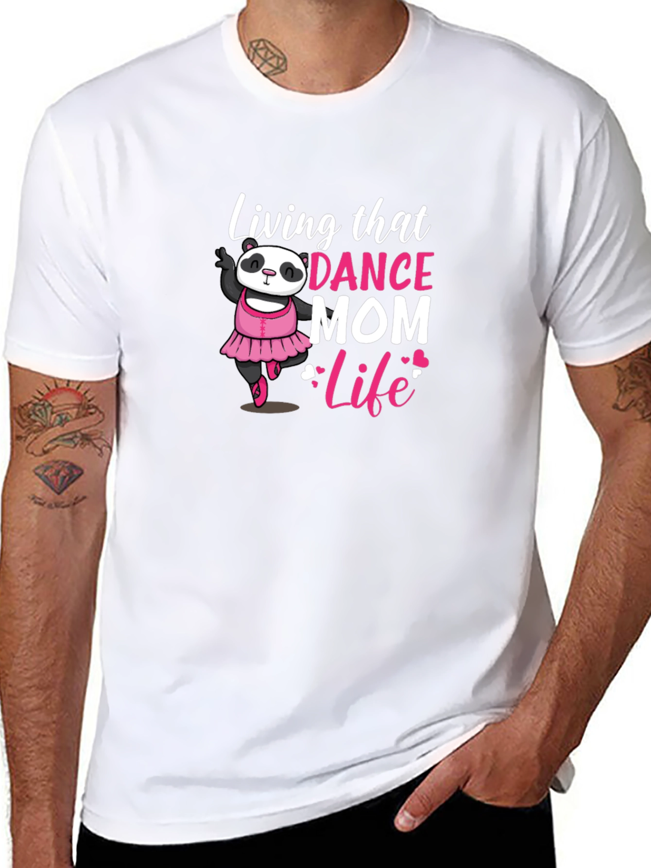 Black Dance Mom Life Panda Bear T-Shirt view 8