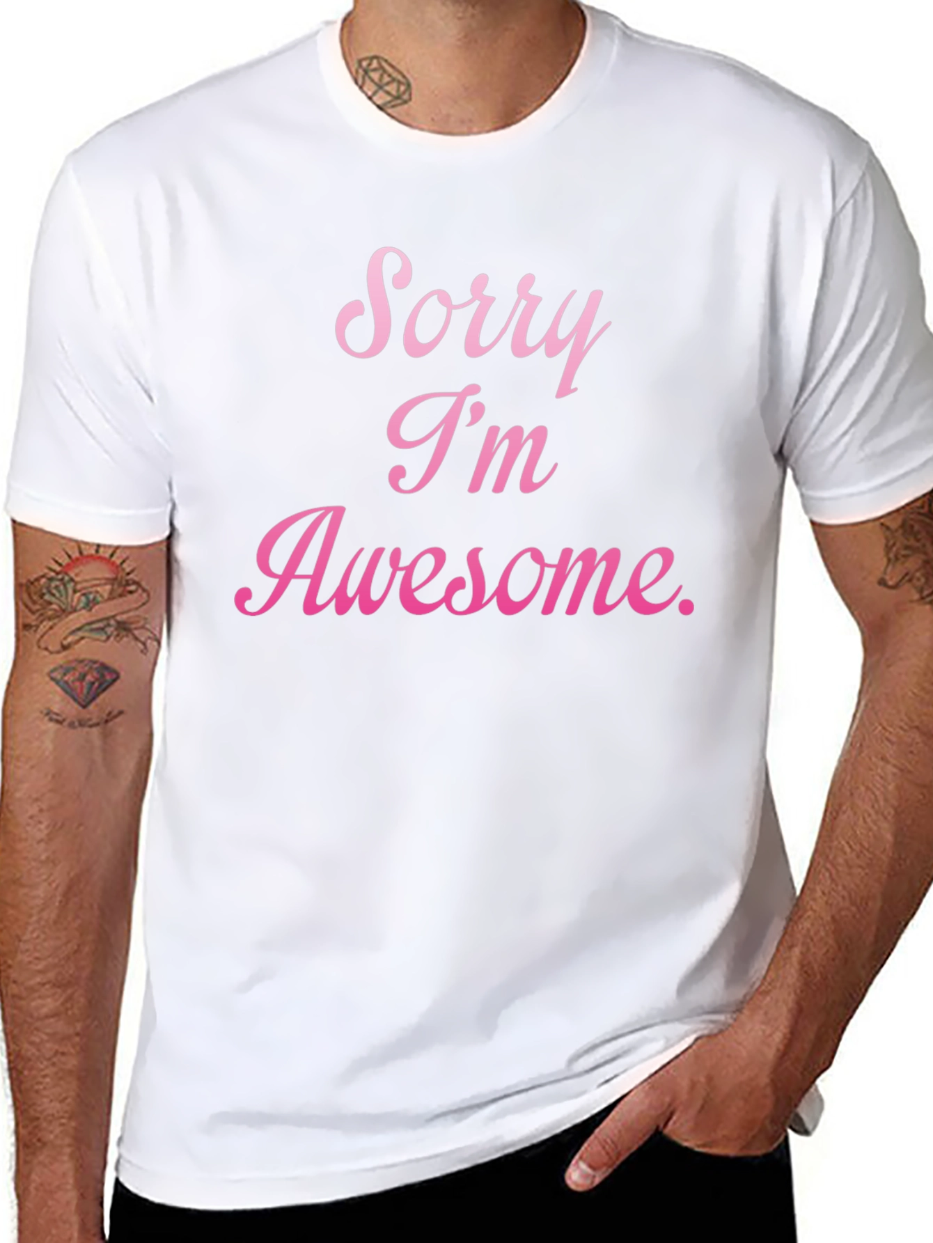 Black Sorry I'm Awesome T-Shirt view 8