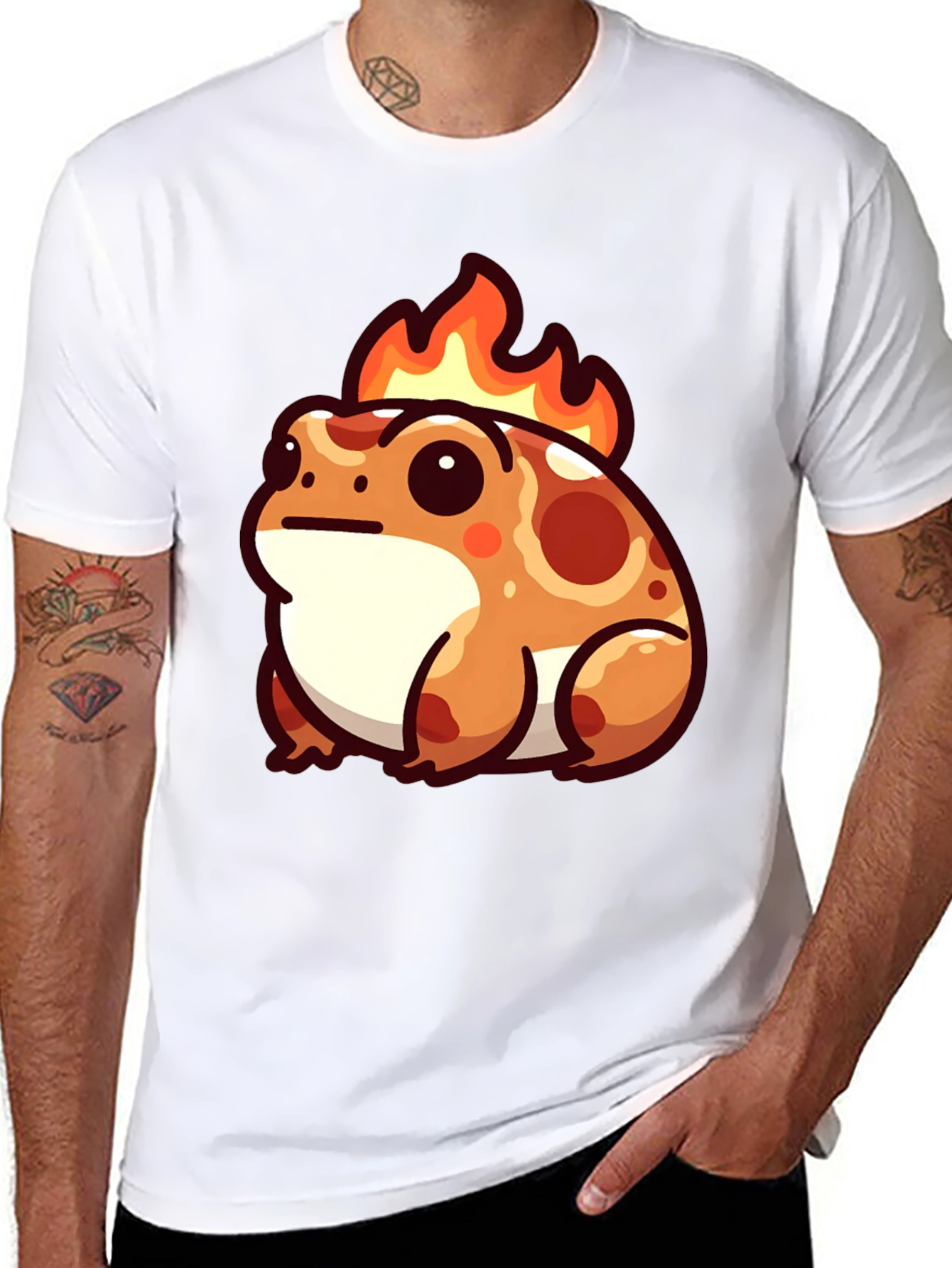 Black Flaming Frog T-Shirt - Fun Graphic Tee view 8