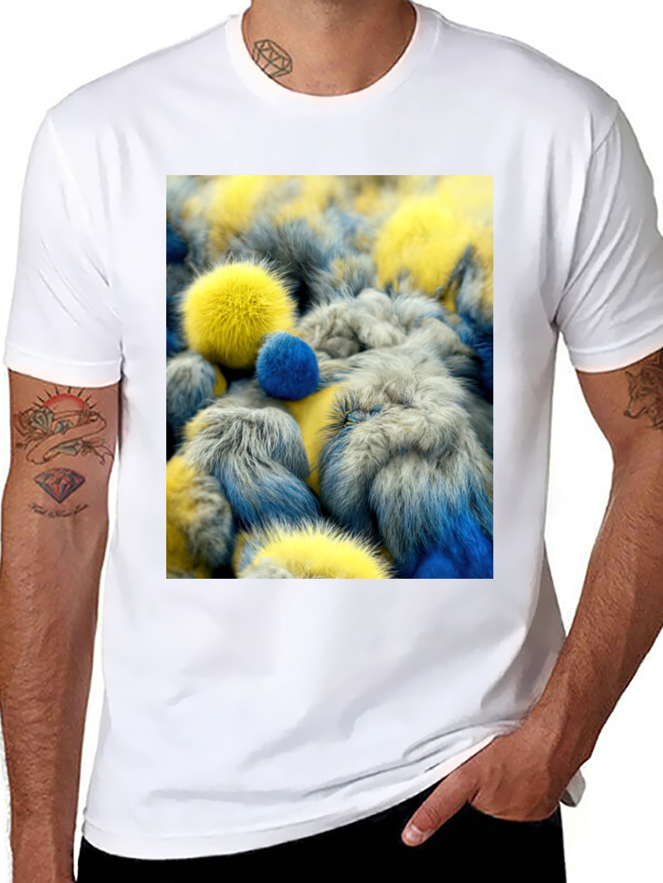 Black Fluffy Pom-Pom T-Shirt view 8