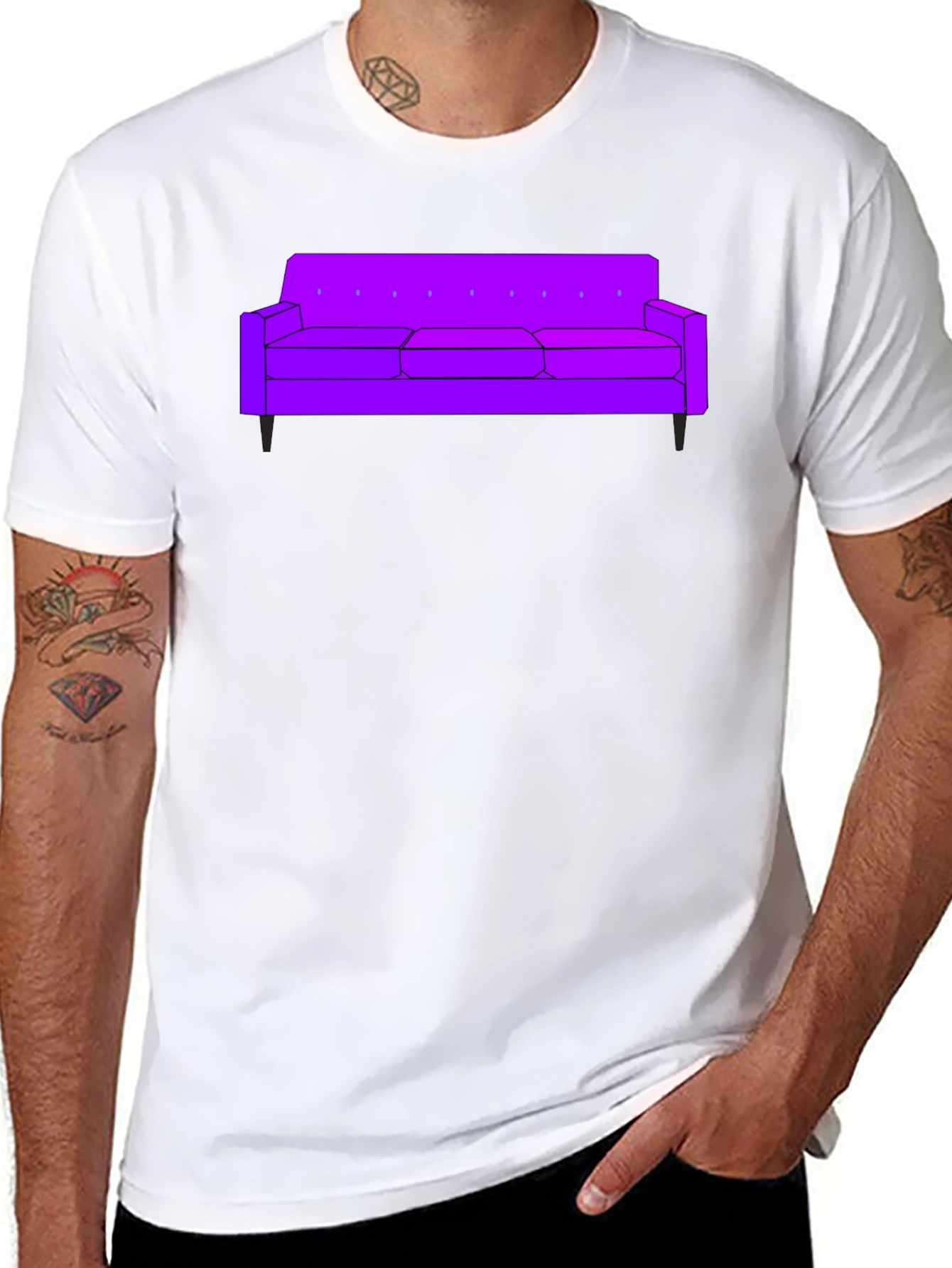 Black Purple Couch Graphic Tee - Modern Comfort view 8