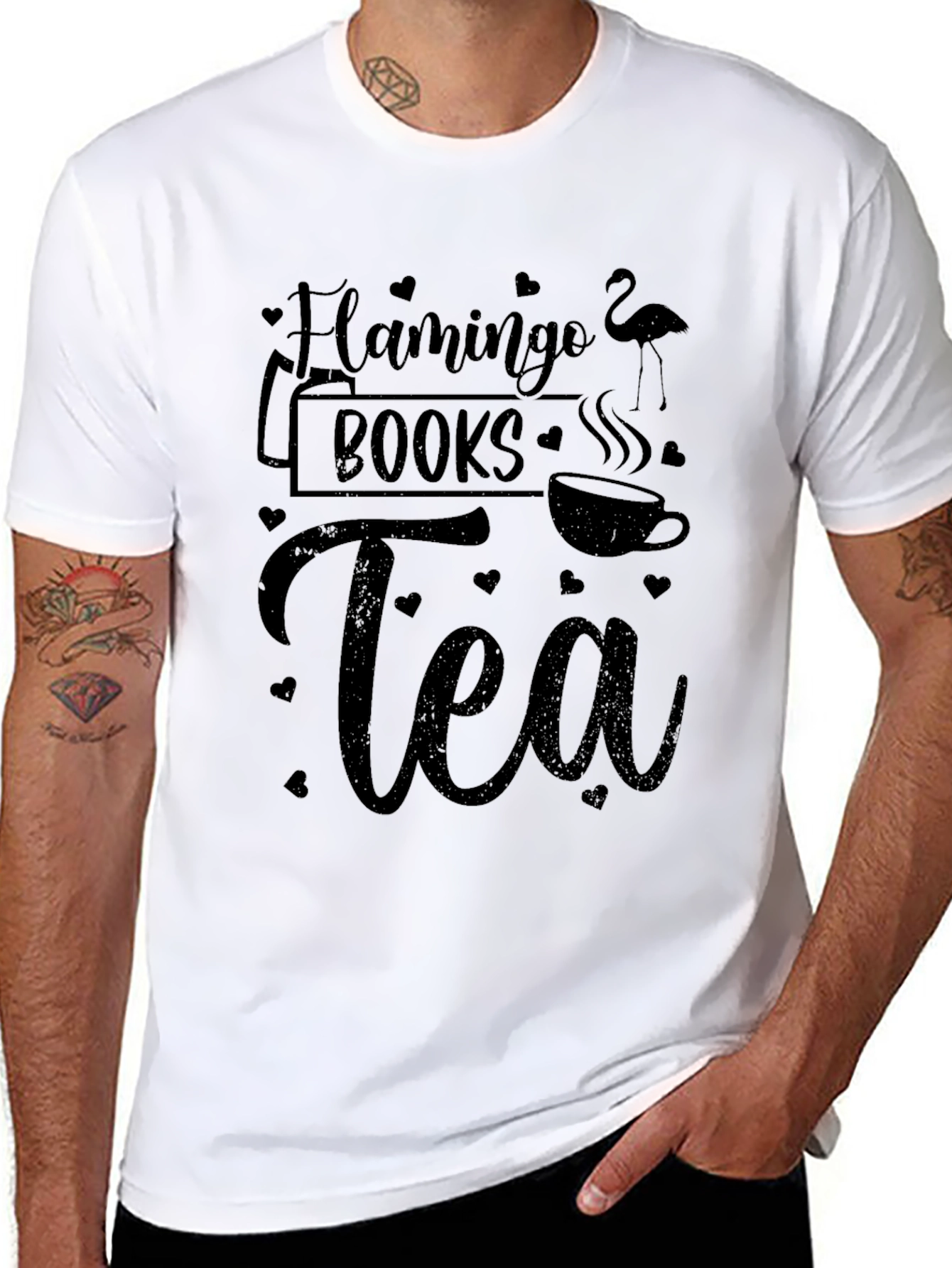 Black Flamingo Books Tea Graphic T-Shirt view 8