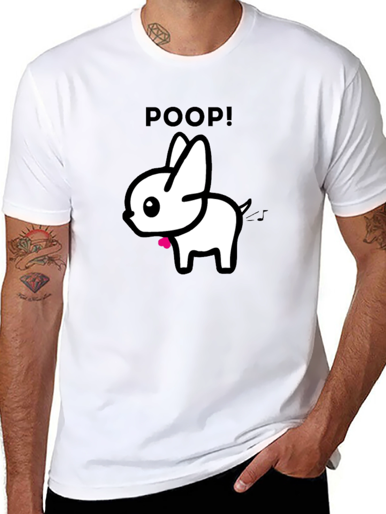 Black Funny Poop Dog Black Graphic T-Shirt view 8
