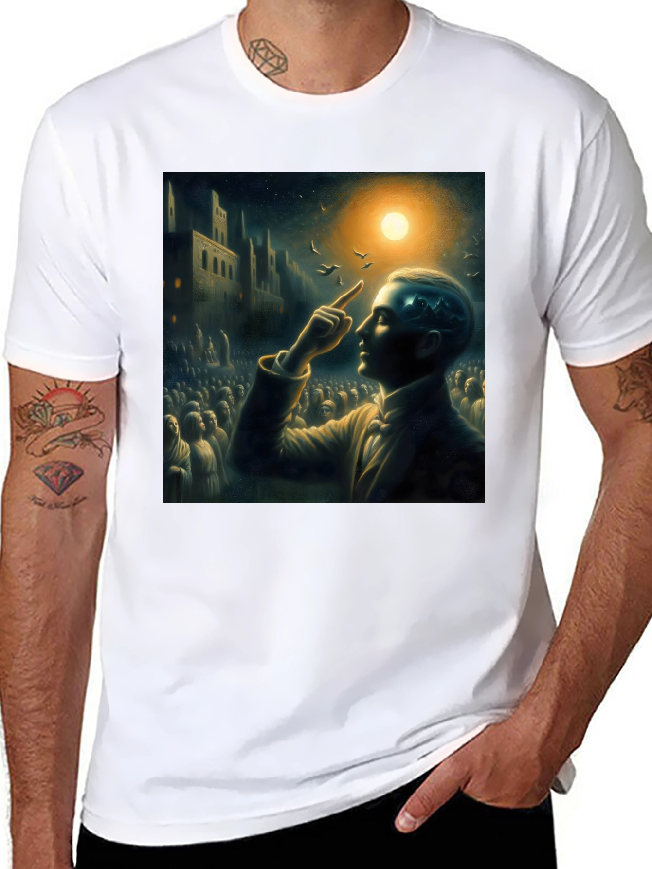 Black Enlightened Mind Graphic Tee - Premium Comfort Fit view 8