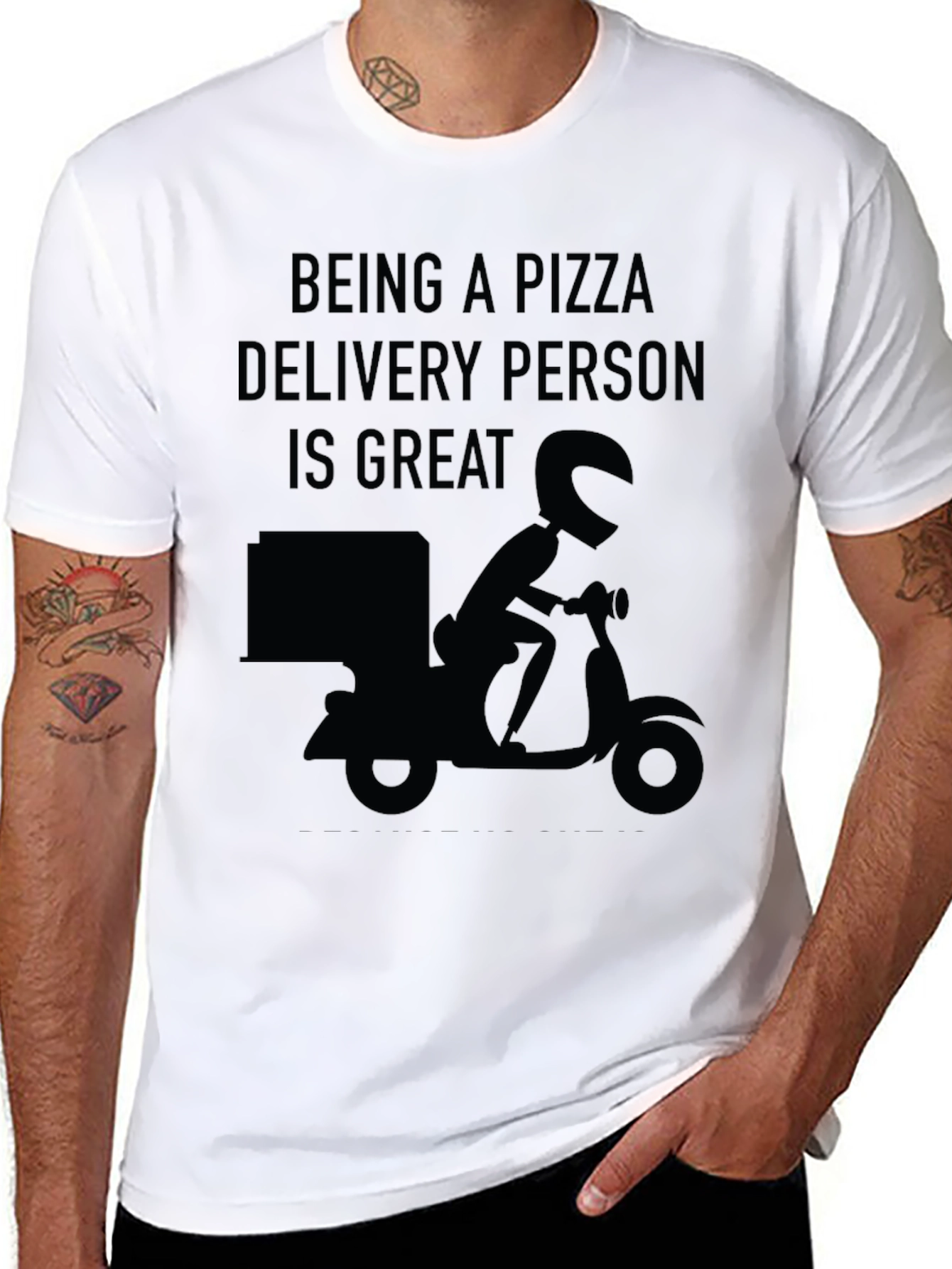 Black Pizza Delivery T-Shirt - Great Food Service Apparel view 8