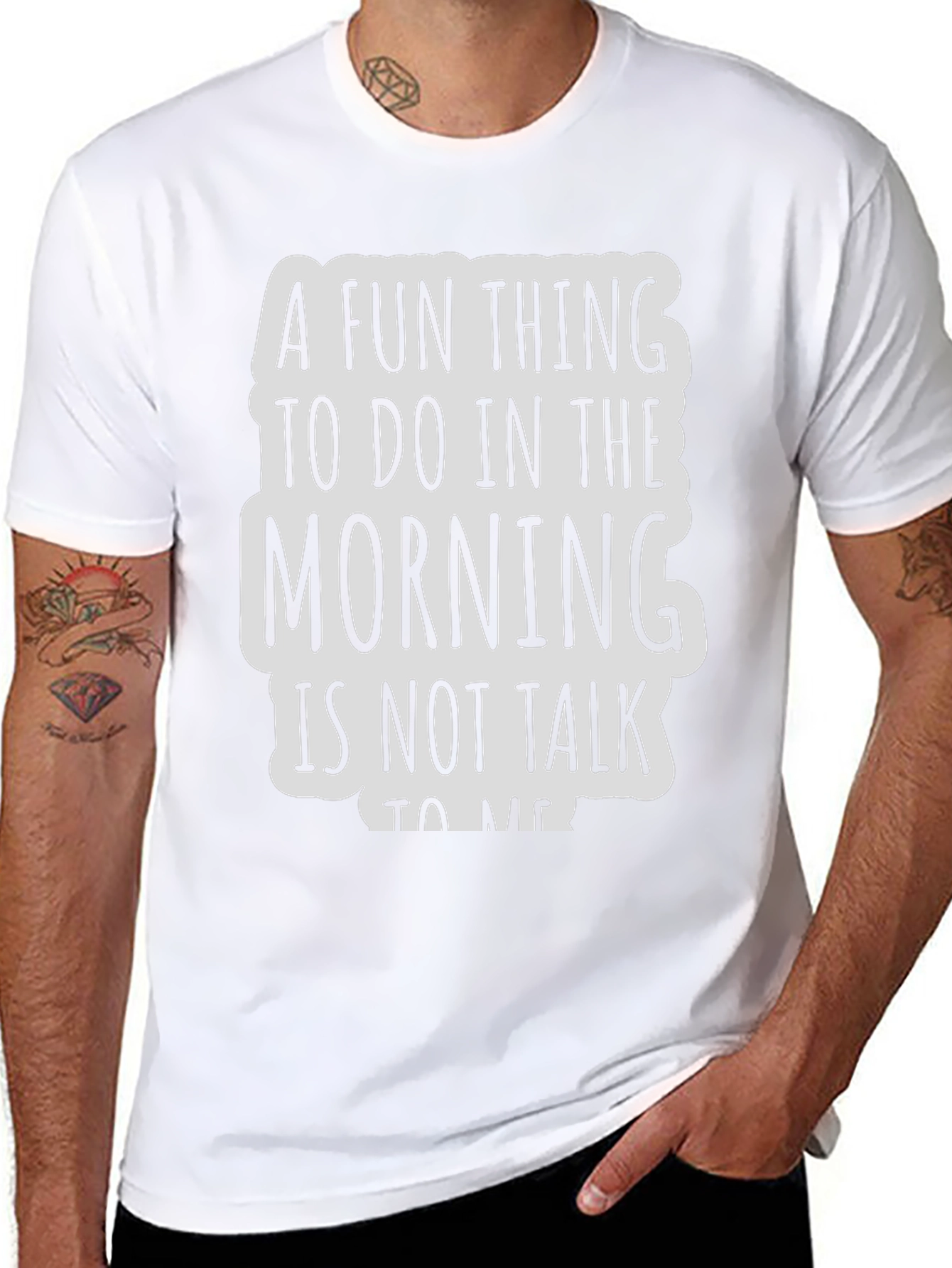 Black Funny Morning Introvert Graphic Tee - Black view 8