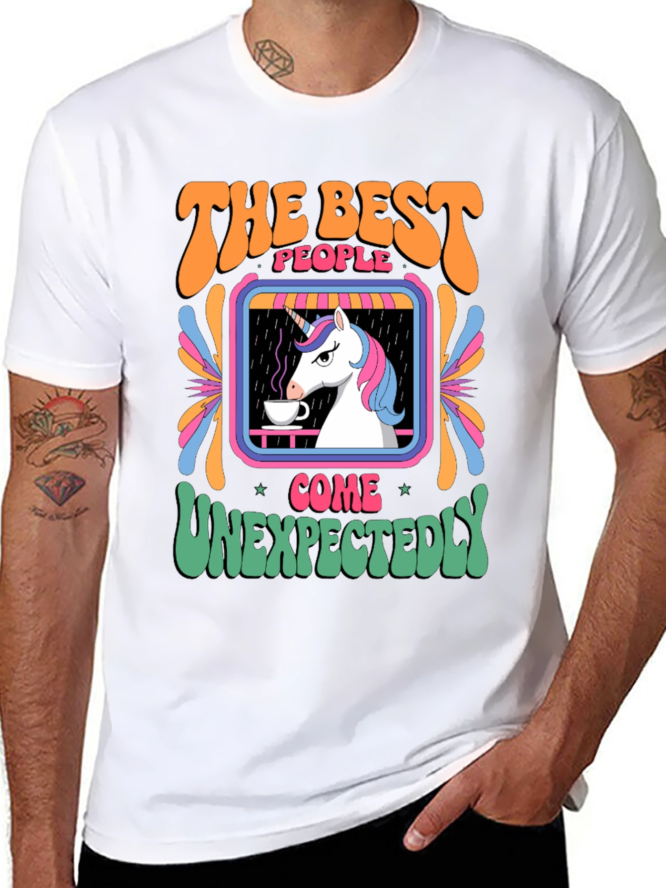 Black Unicorn Coffee T-Shirt - Best People Come Unexpectedly view 8