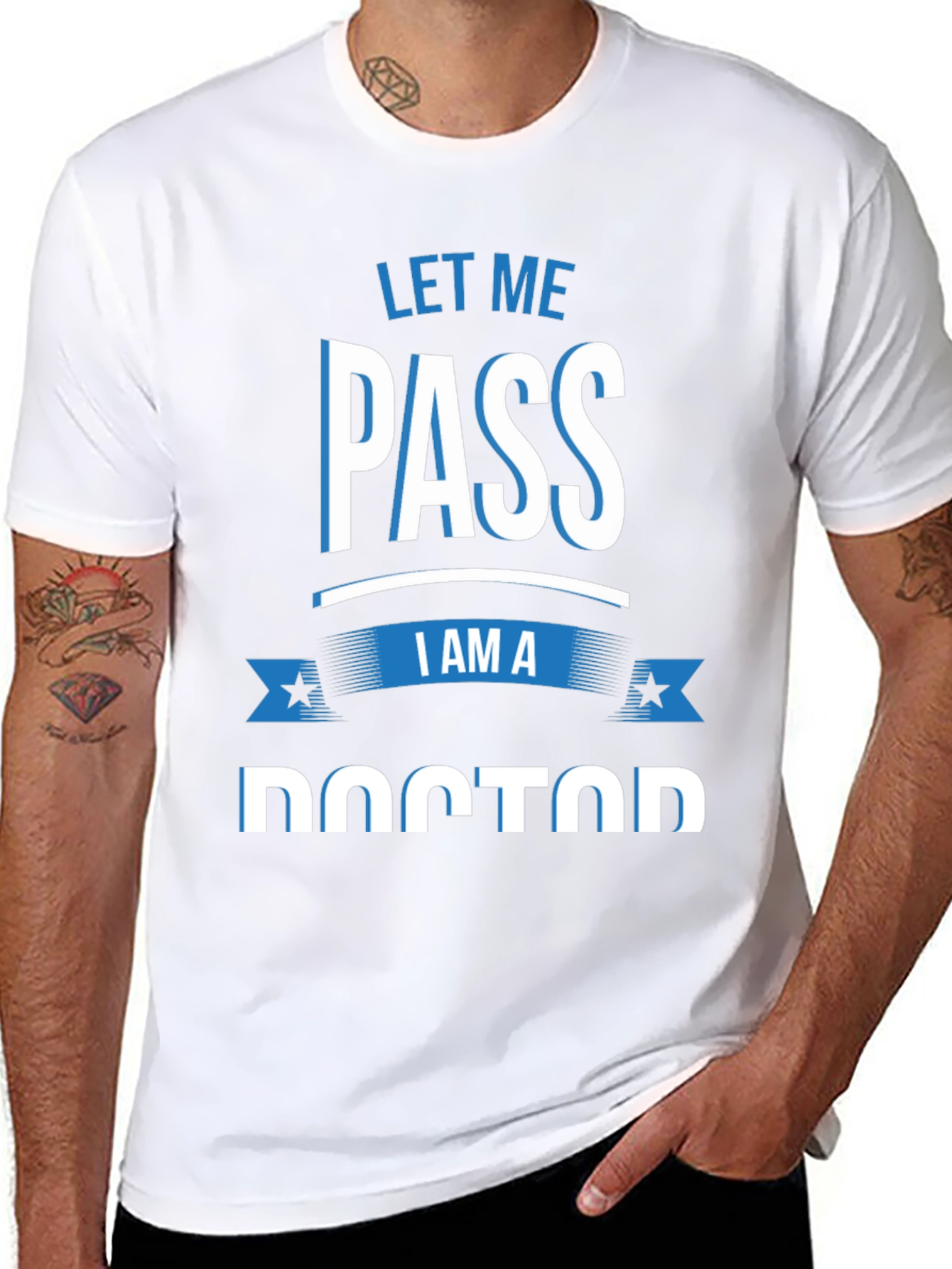 Black Let Me Pass I Am A Doctor T-Shirt view 8