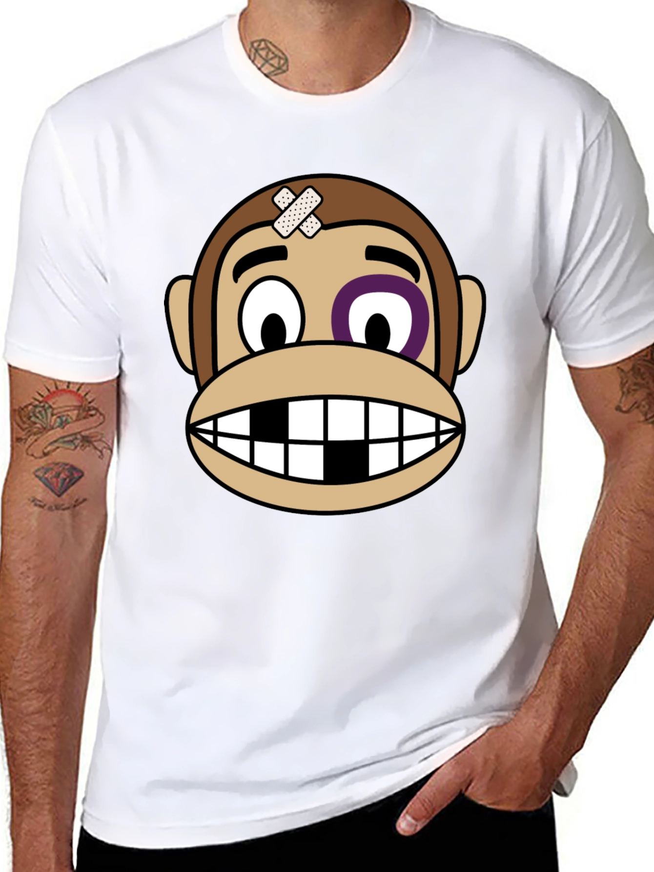 Black Funny Monkey Graphic T-Shirt view 8