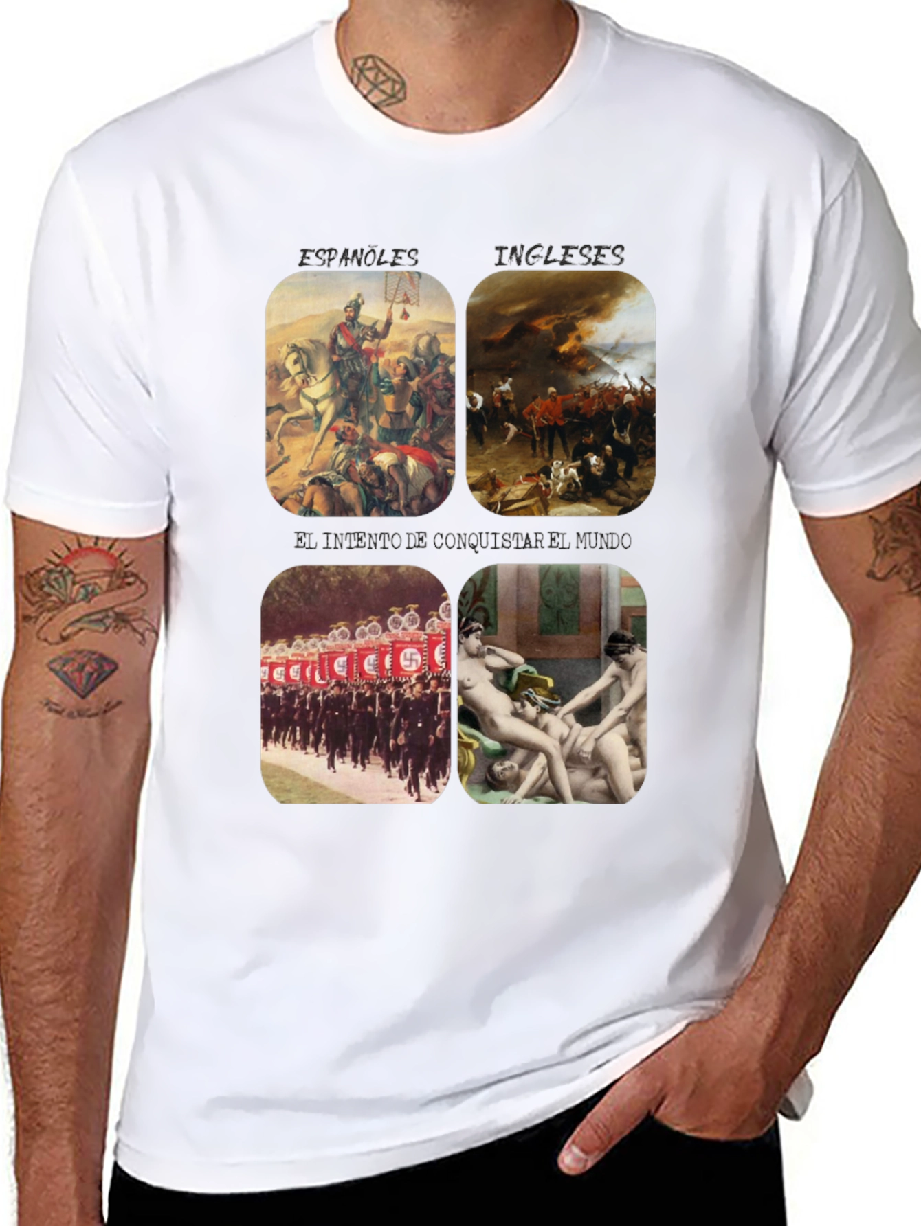 Black Controversial Graphic Print T-Shirt view 8