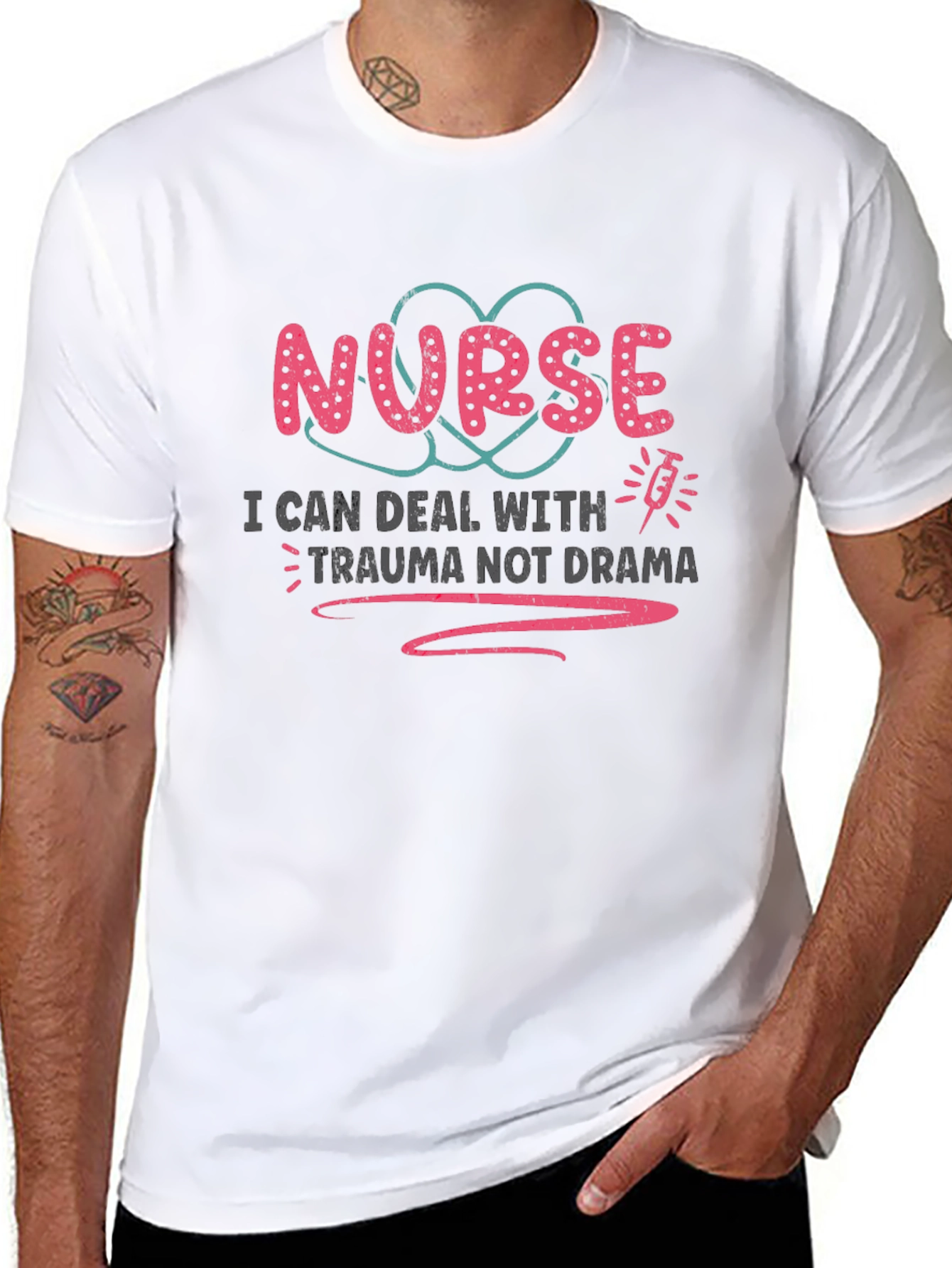 Black Nurse Trauma Drama Tee view 8