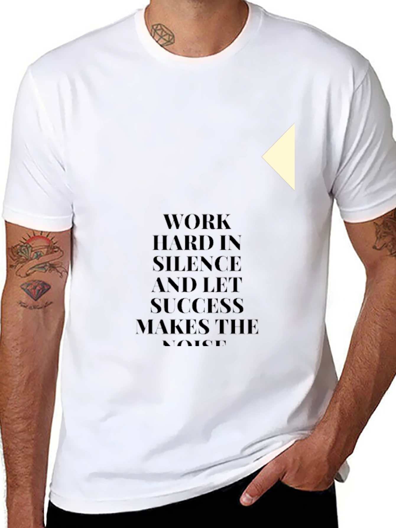 Black Motivational Black T-Shirt - Work Hard in Silence view 8