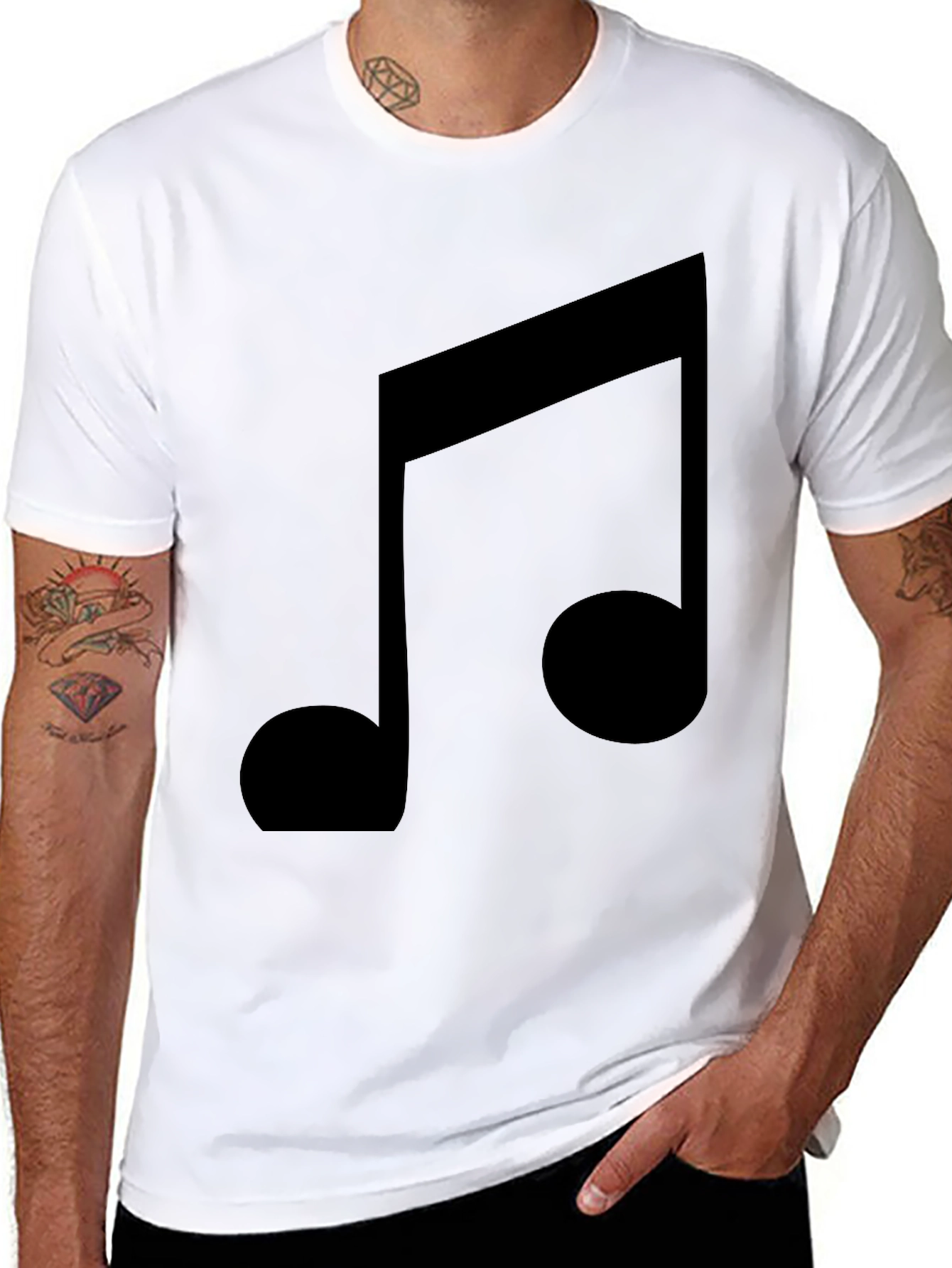 Black Musical Note Graphic Black T-Shirt view 8