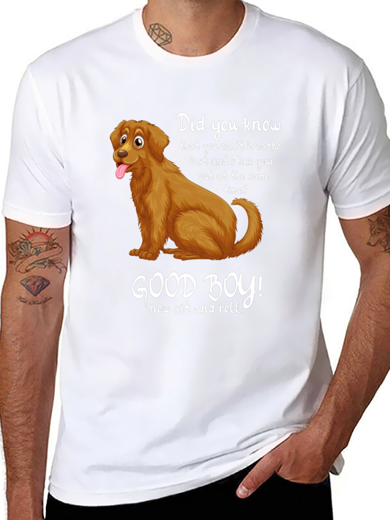 Black Funny Dog T-Shirt: Good Boy Design view 8