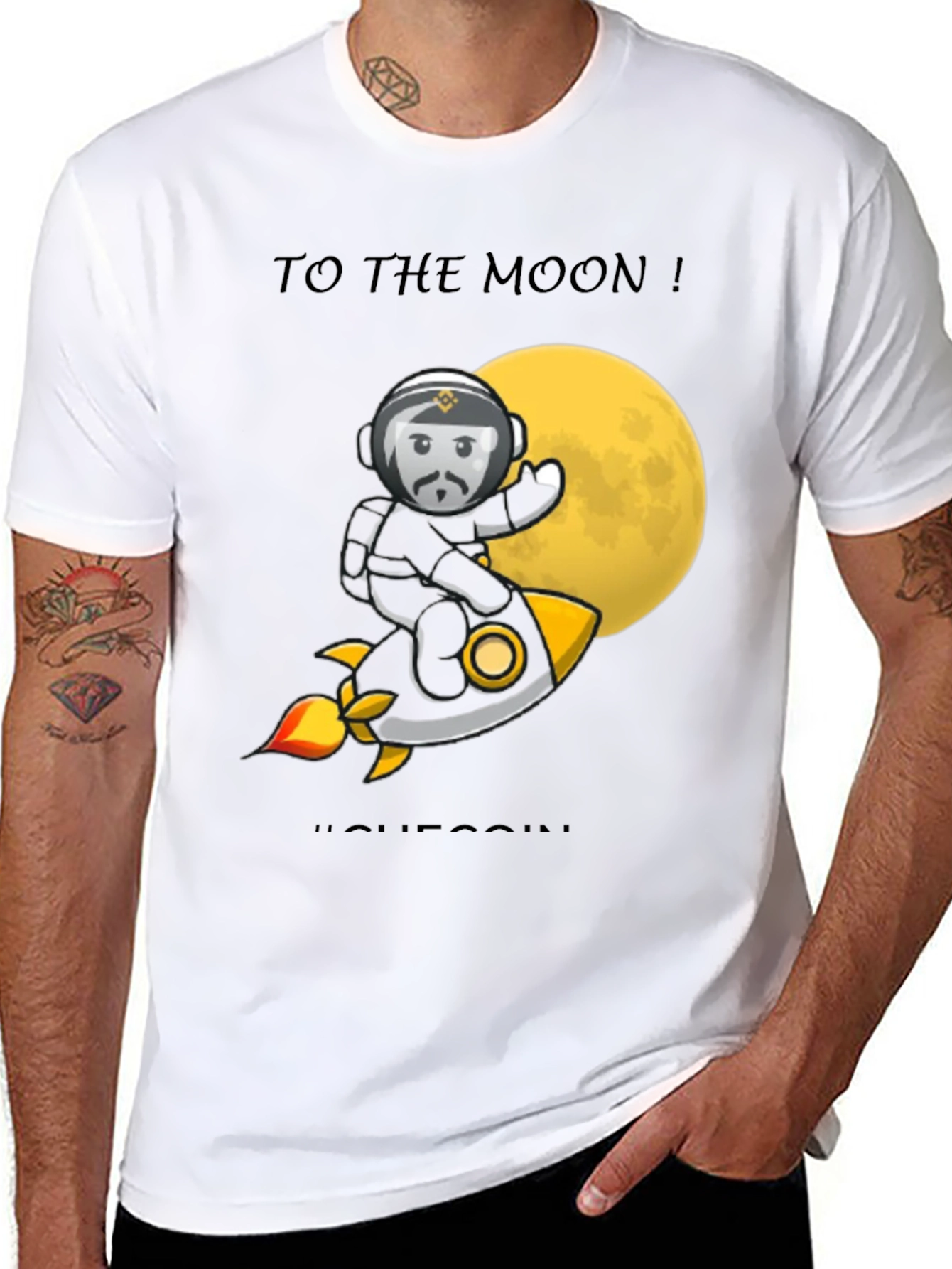 Black To the Moon T-Shirt | Crypto Tee | Black view 8