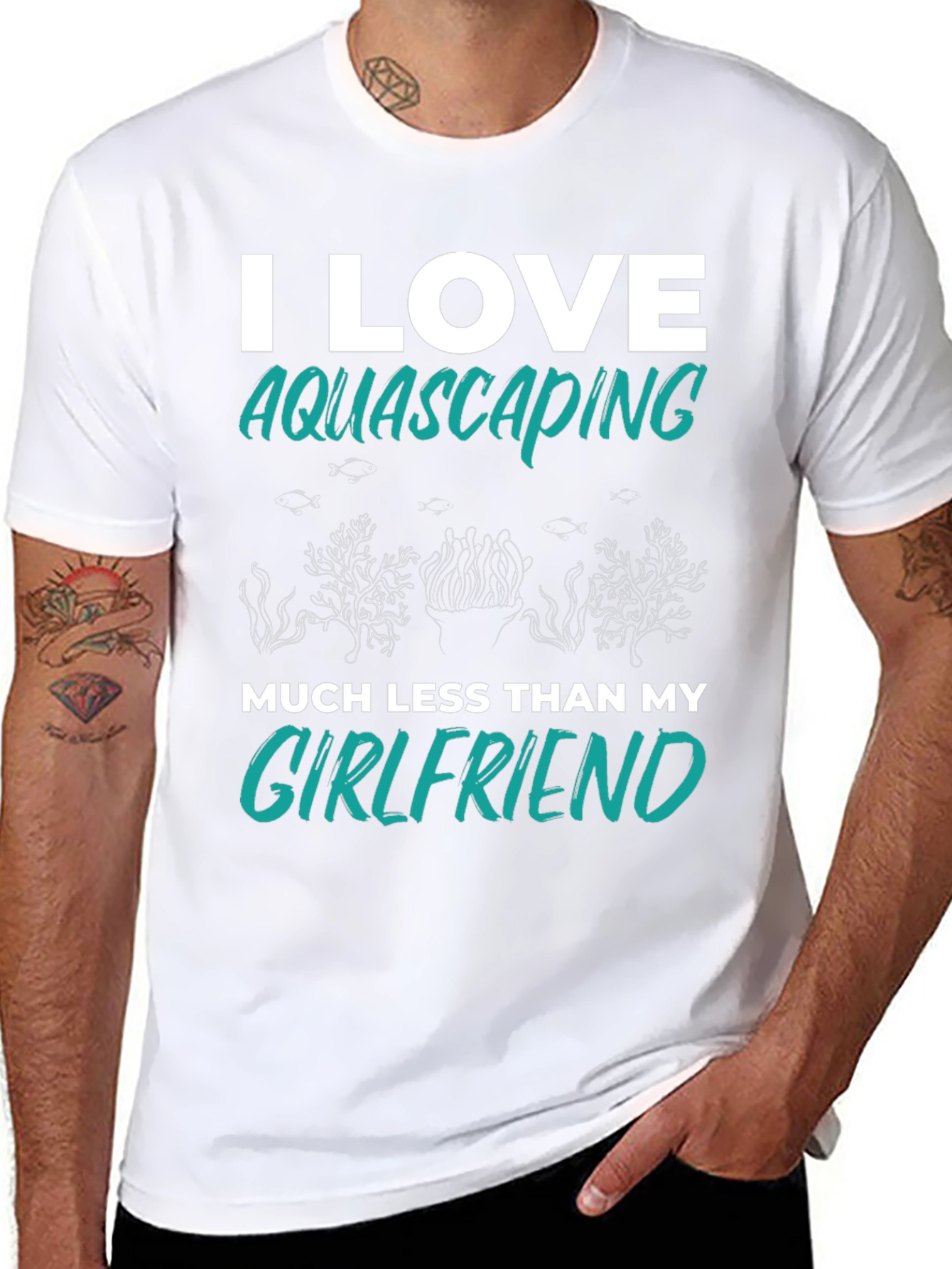 Black Aquascaping Girlfriend T-Shirt - I Love Aquascaping Less Than My Girlfriend view 8