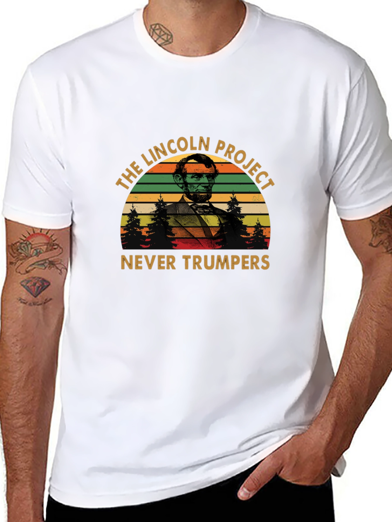 Black The Lincoln Project Never Trumpers T-Shirt view 8