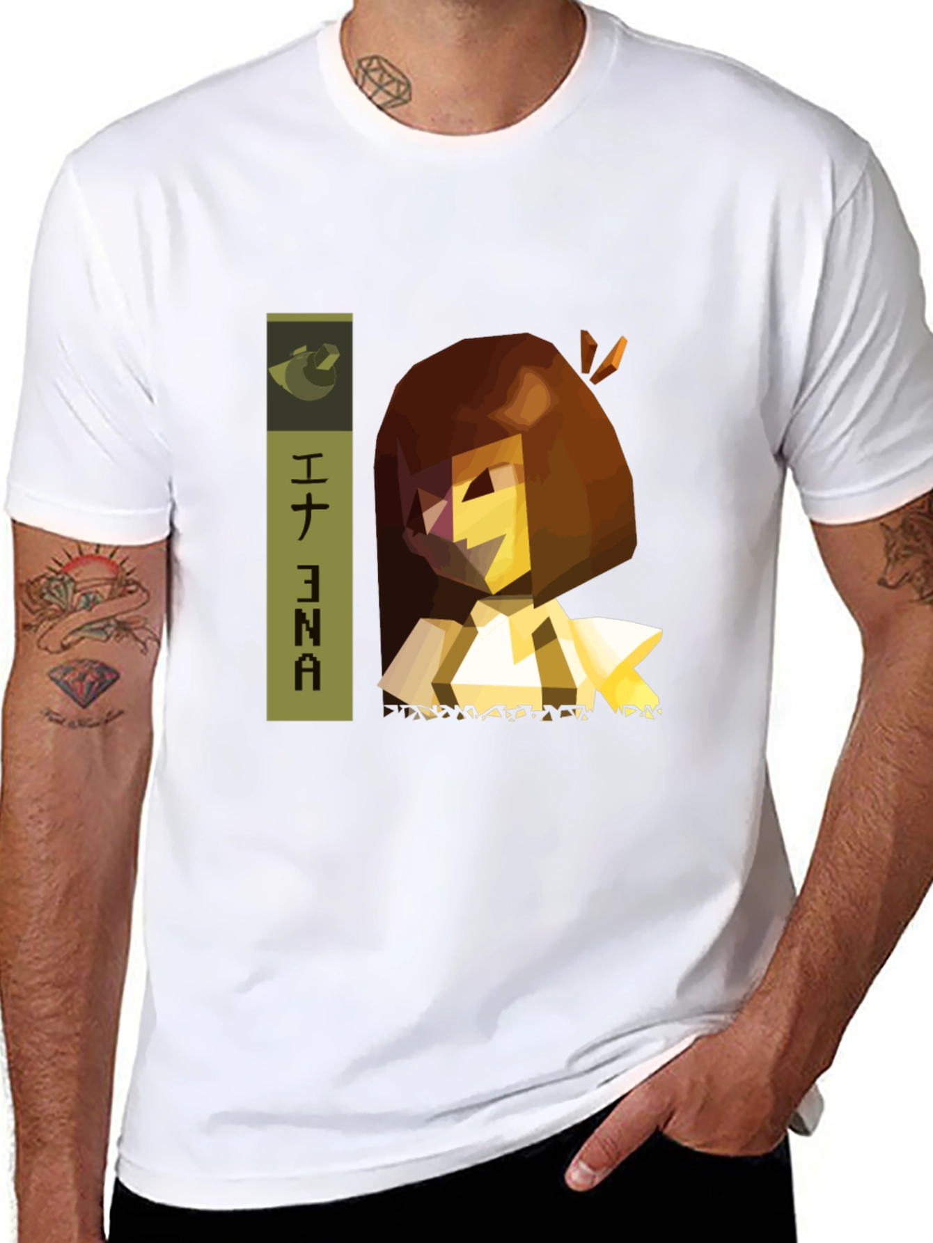 Black ENA Cartoon Black T-Shirt view 8