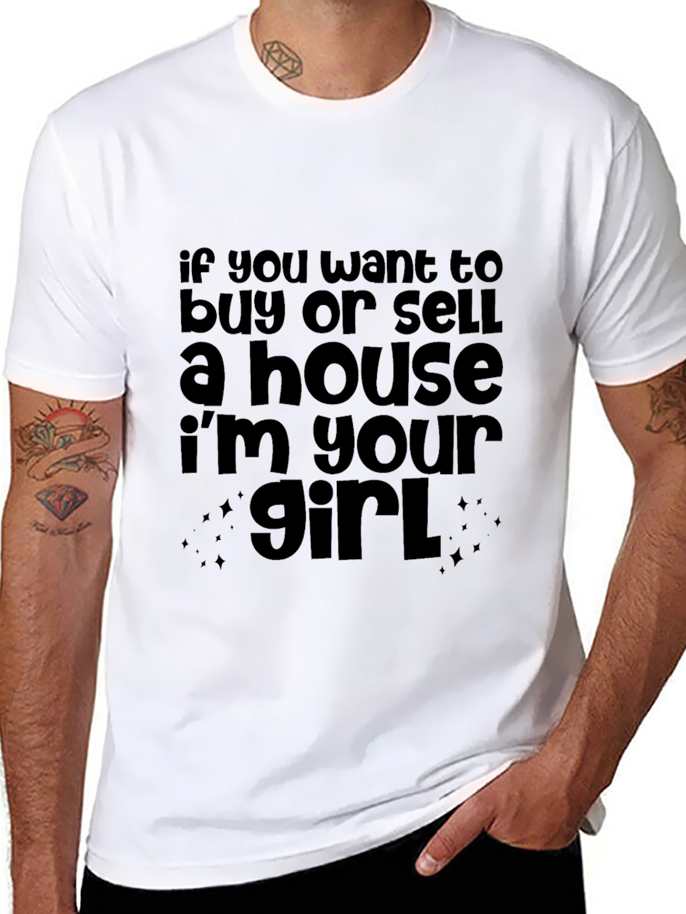 Black Realtor T-Shirt - Buy or Sell a House view 8