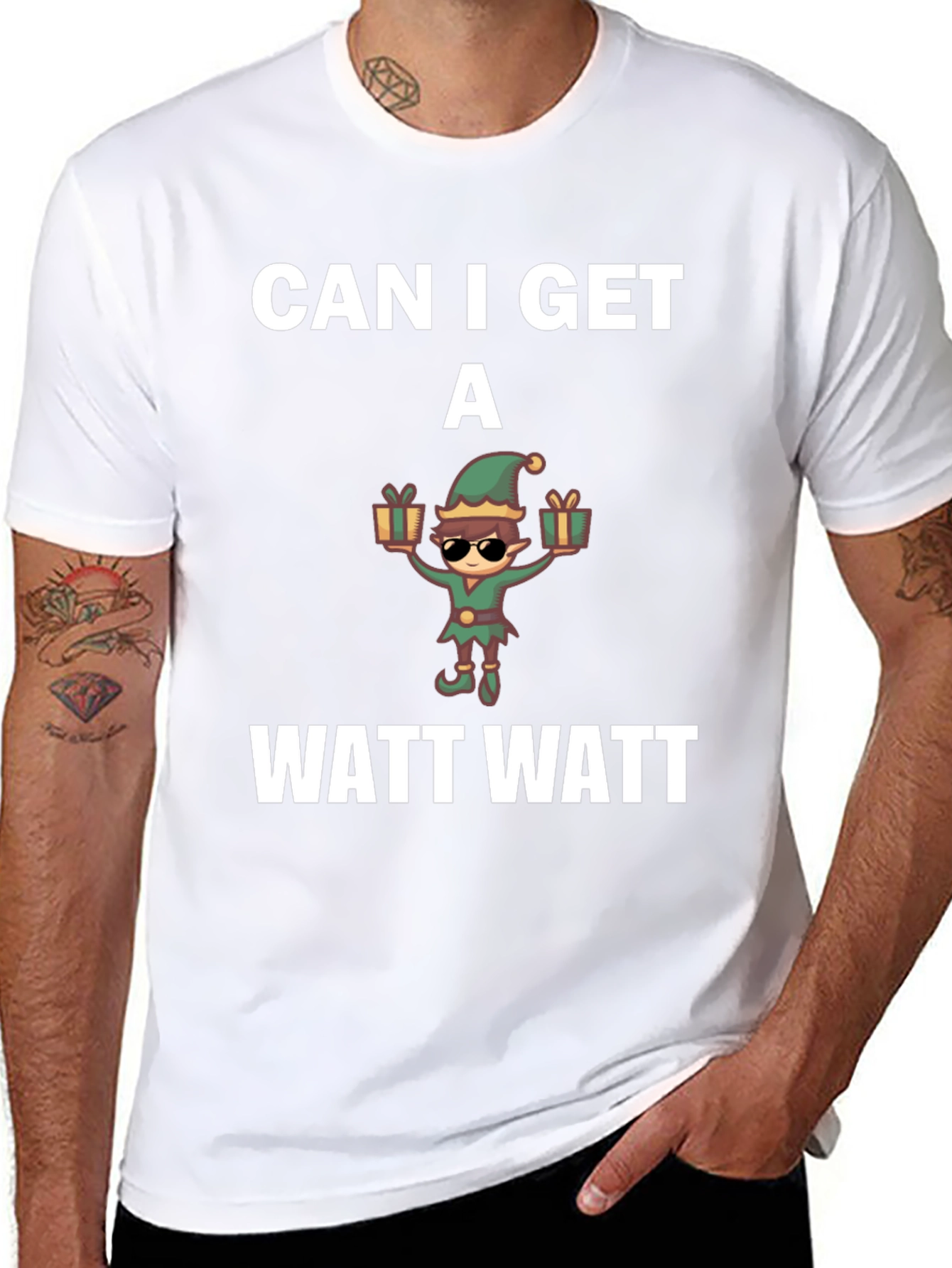 Black Can I Get A Watt Watt T-Shirt view 8